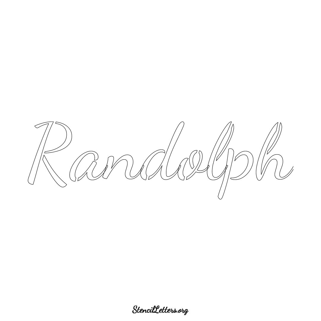 Randolph name stencil in Cursive Script Lettering