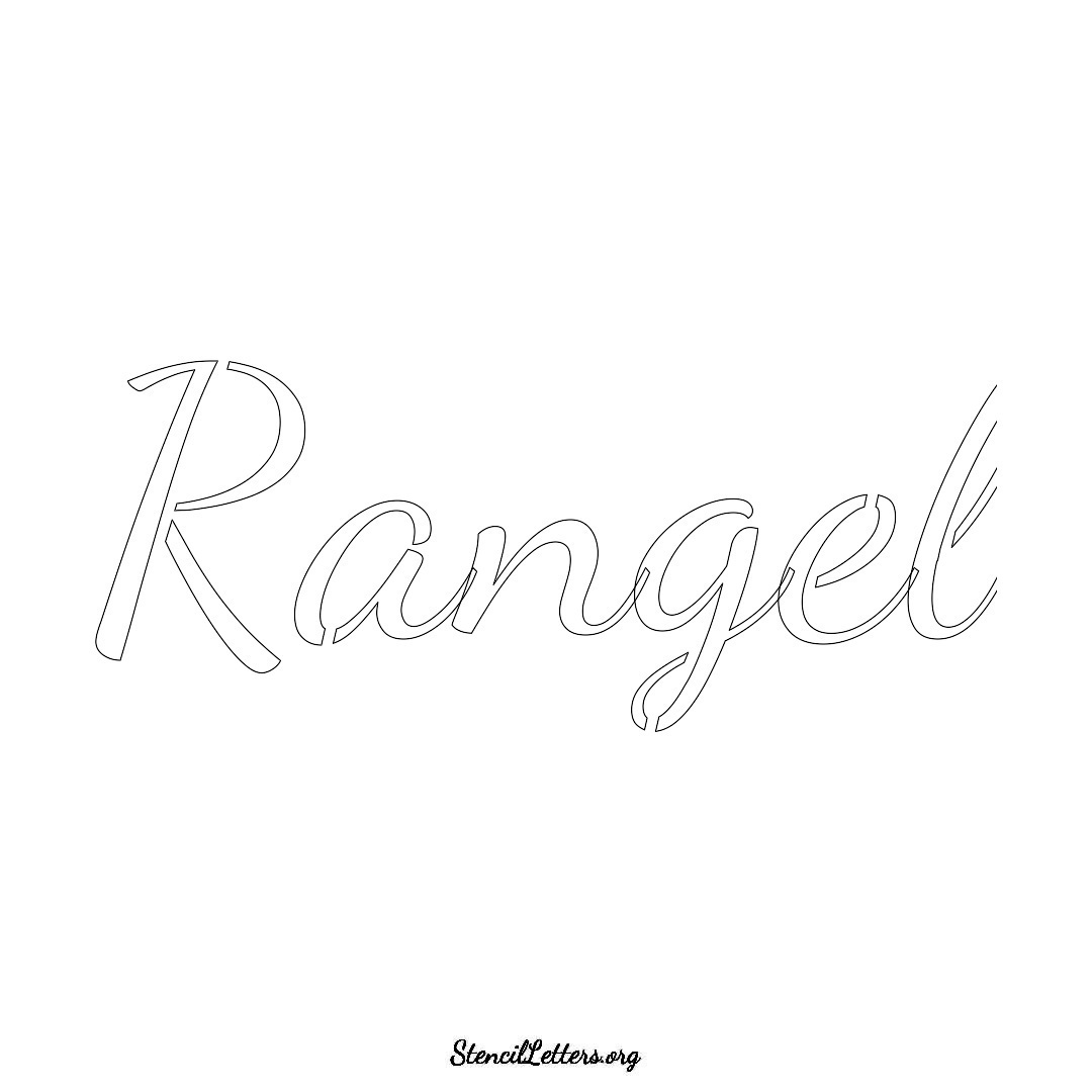 Rangel name stencil in Cursive Script Lettering