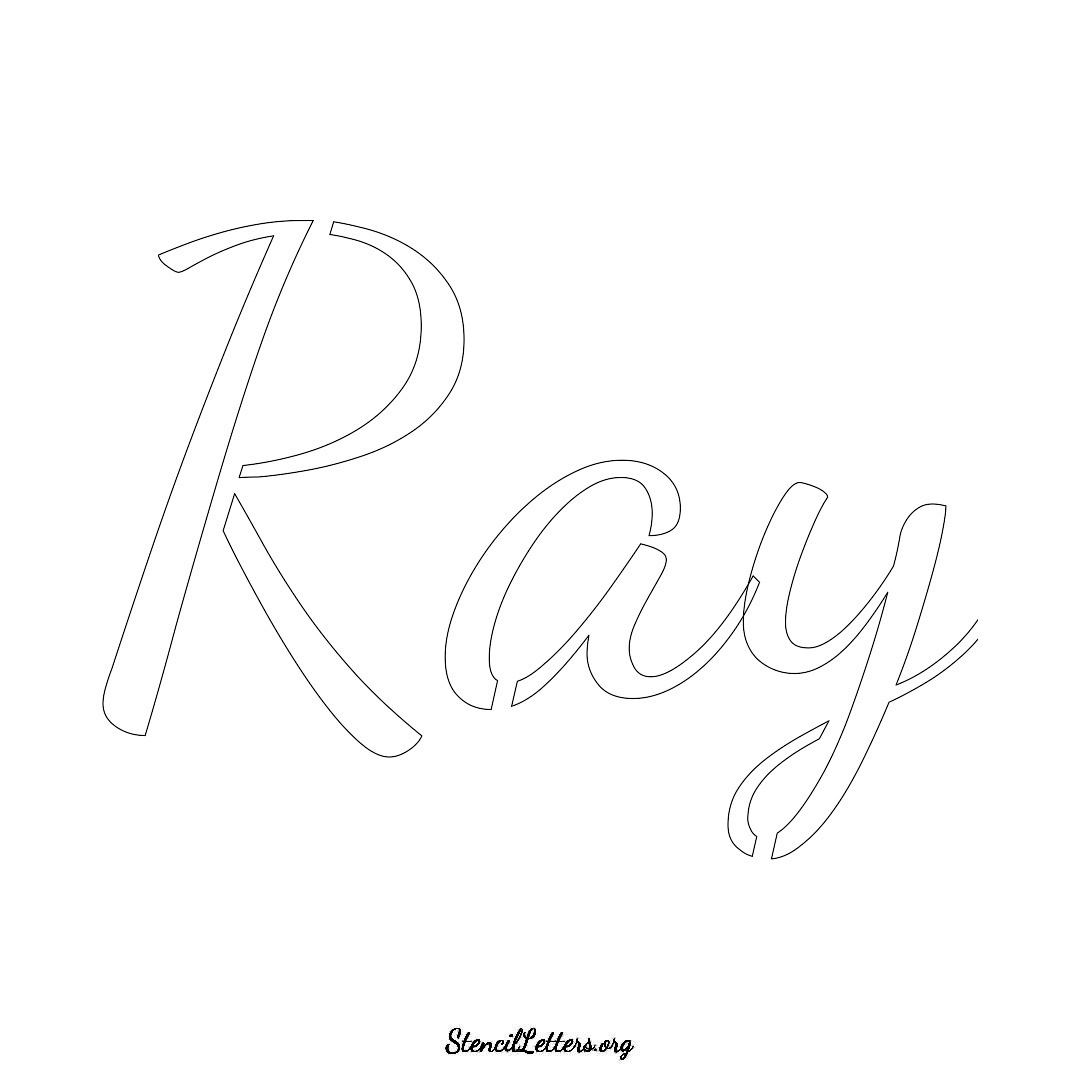 Ray name stencil in Cursive Script Lettering