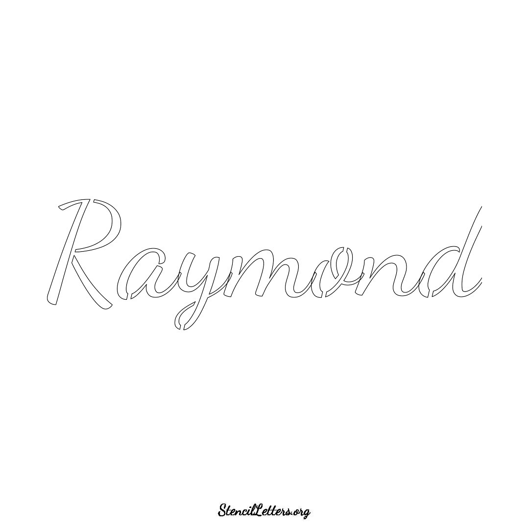 Raymond name stencil in Cursive Script Lettering