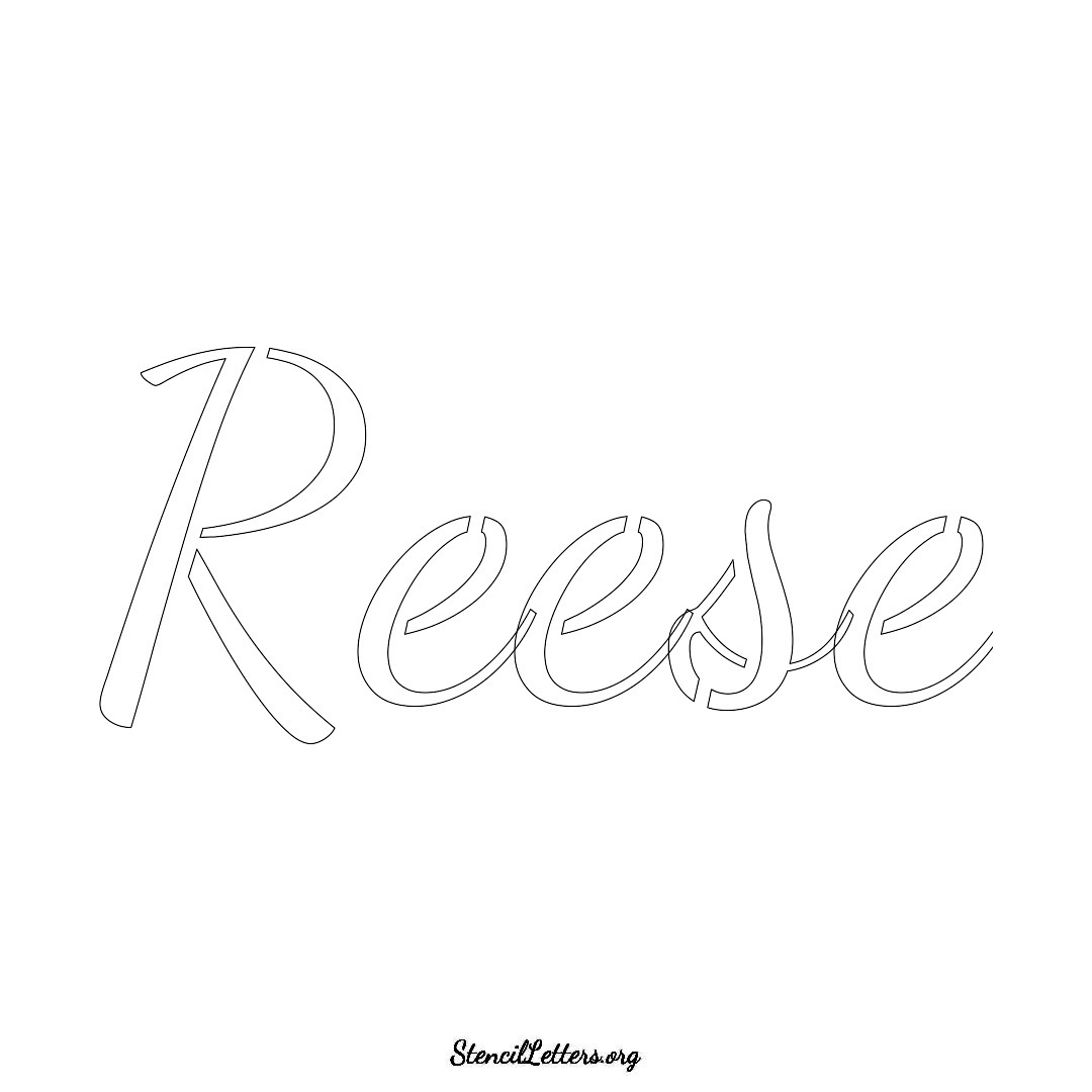 Reese name stencil in Cursive Script Lettering