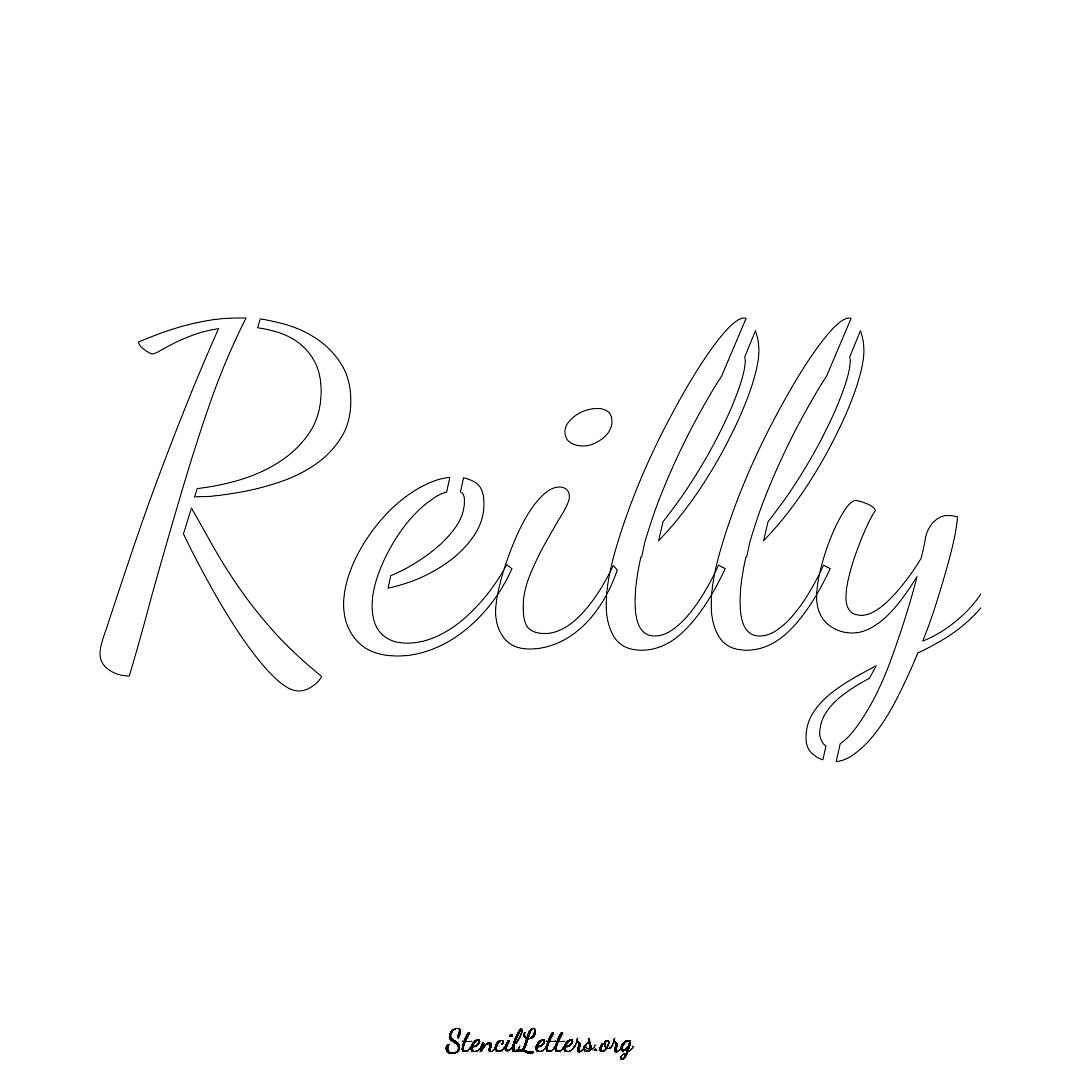 Reilly name stencil in Cursive Script Lettering