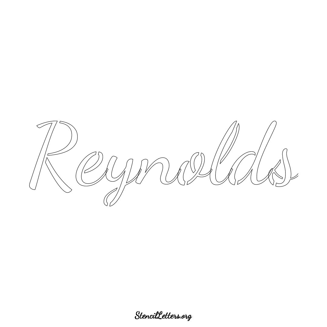 Reynolds name stencil in Cursive Script Lettering