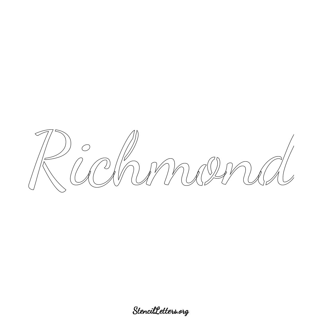 Richmond name stencil in Cursive Script Lettering