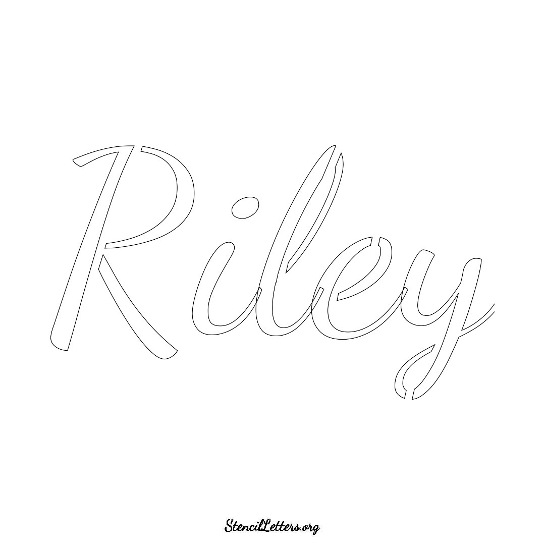 Riley name stencil in Cursive Script Lettering
