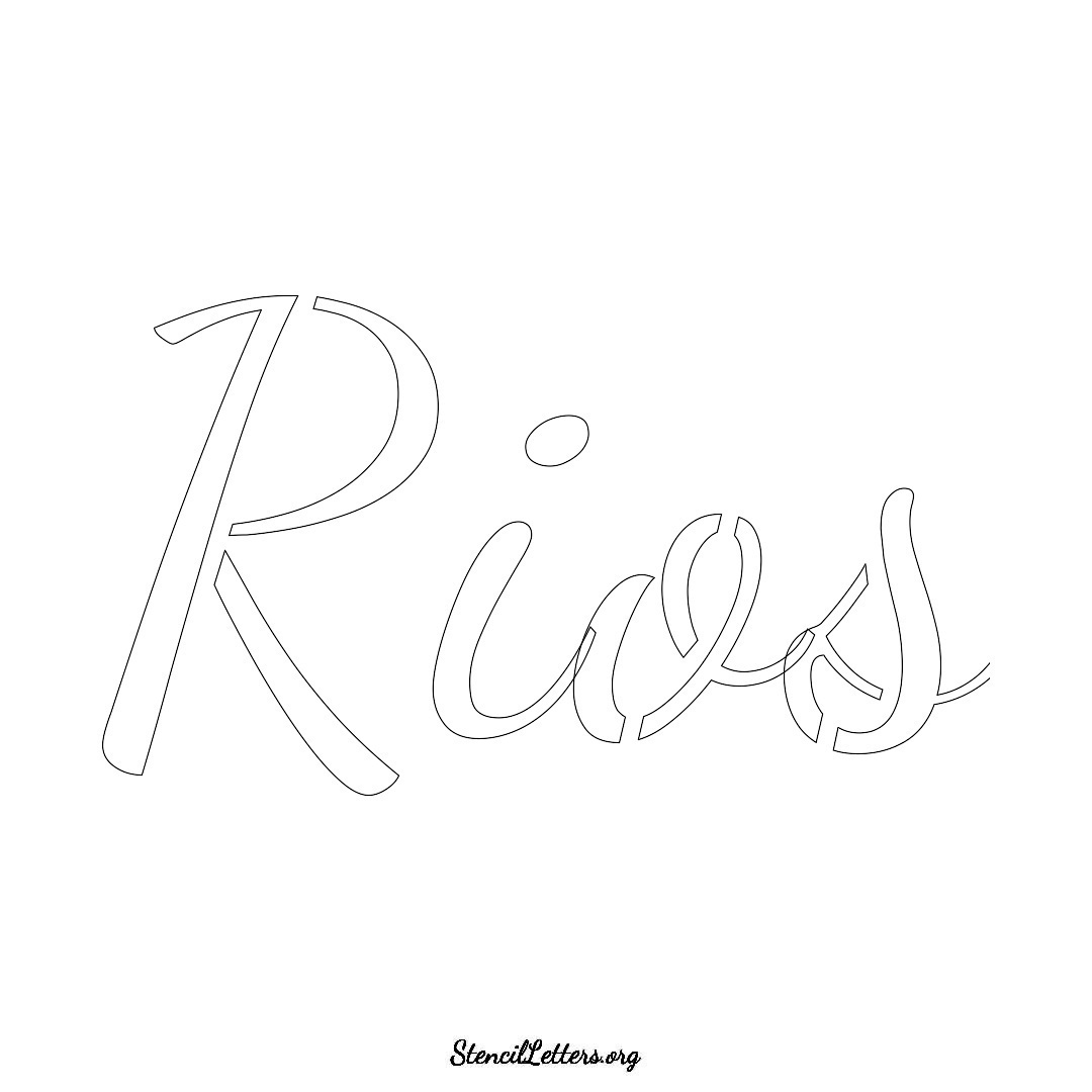 Rios name stencil in Cursive Script Lettering