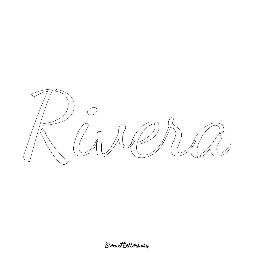 Rivera name stencil in Cursive Script Lettering