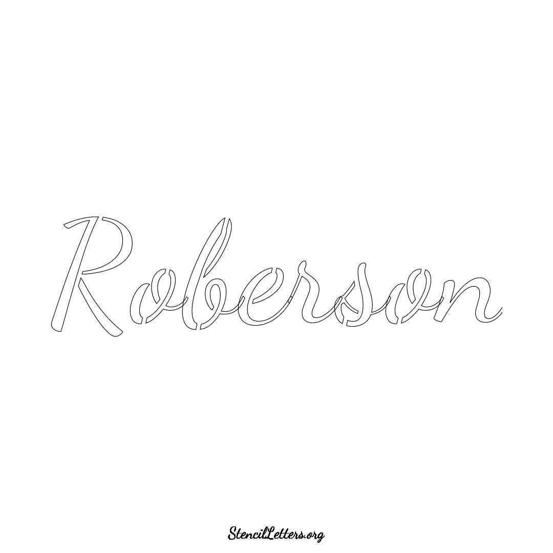 Roberson name stencil in Cursive Script Lettering