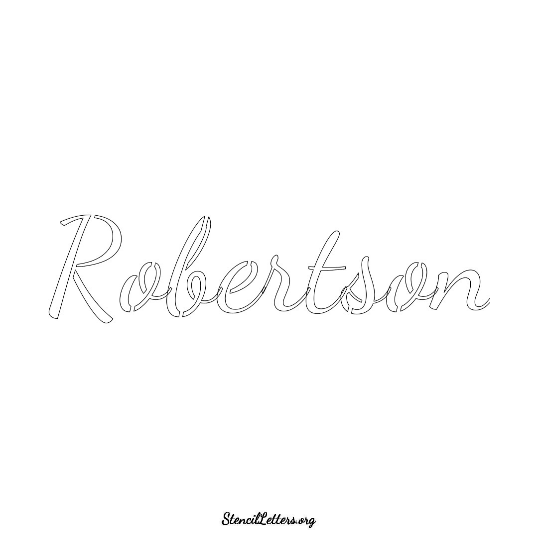 Robertson name stencil in Cursive Script Lettering