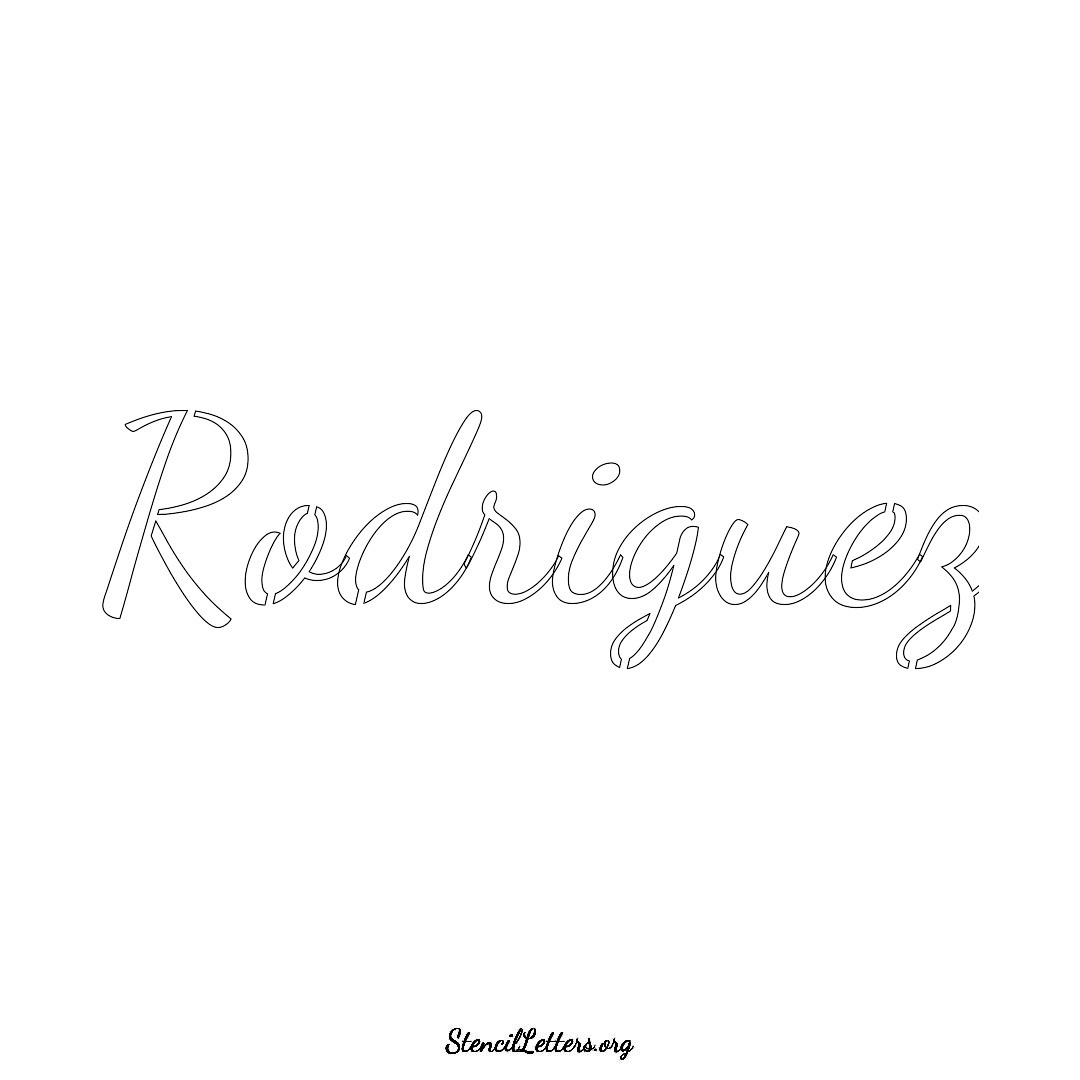 Rodriguez name stencil in Cursive Script Lettering