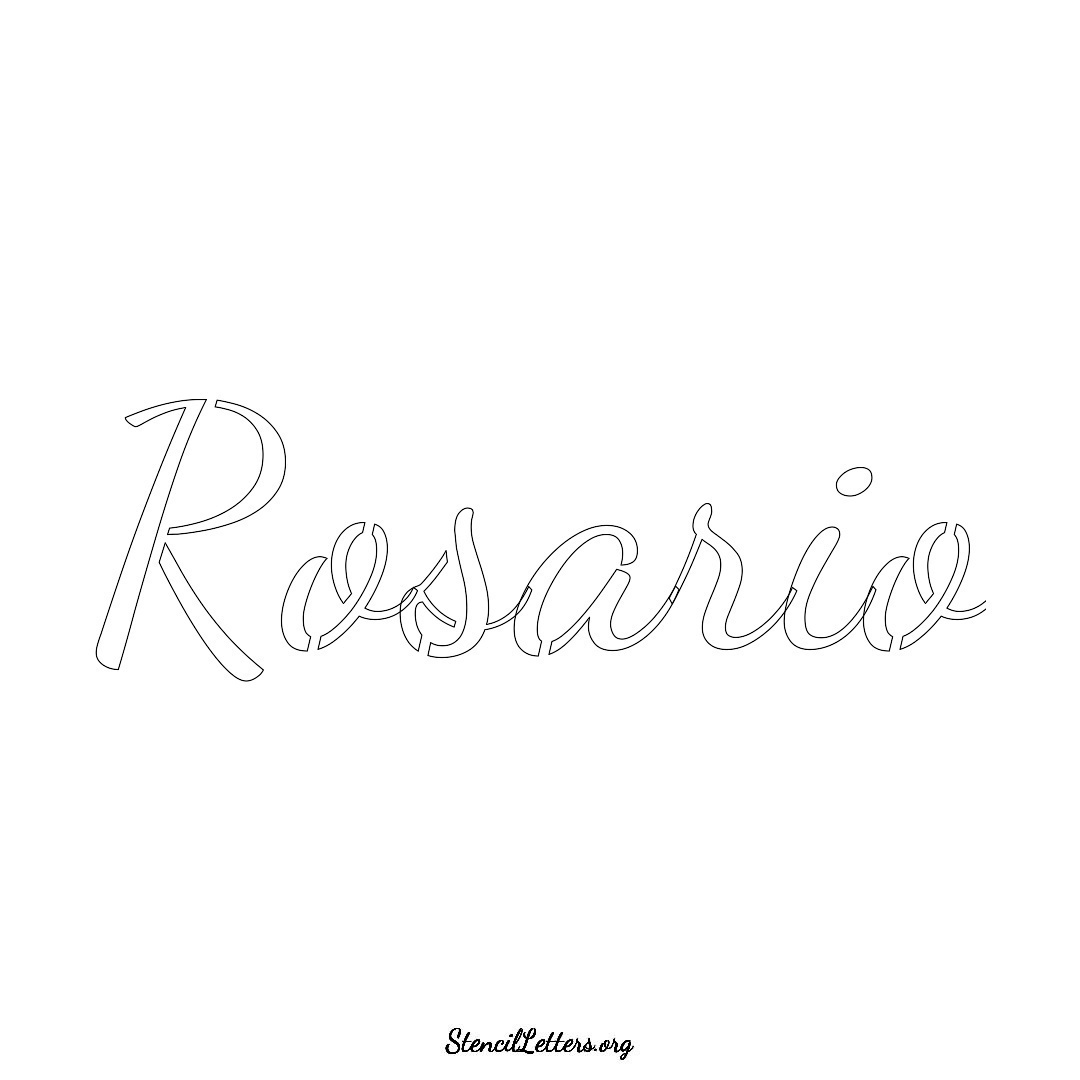 Rosario name stencil in Cursive Script Lettering