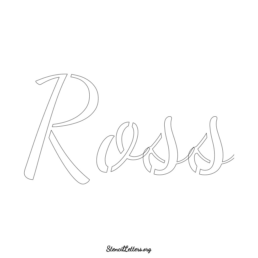 Ross name stencil in Cursive Script Lettering