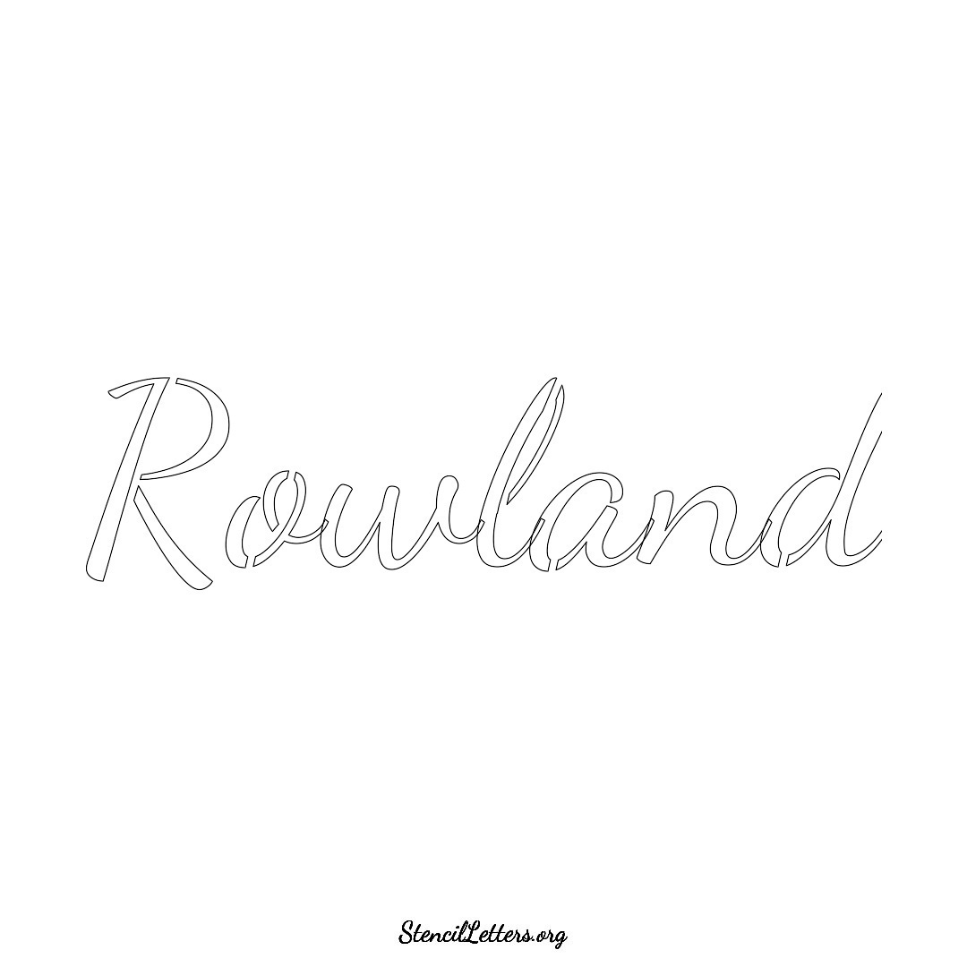 Rowland name stencil in Cursive Script Lettering