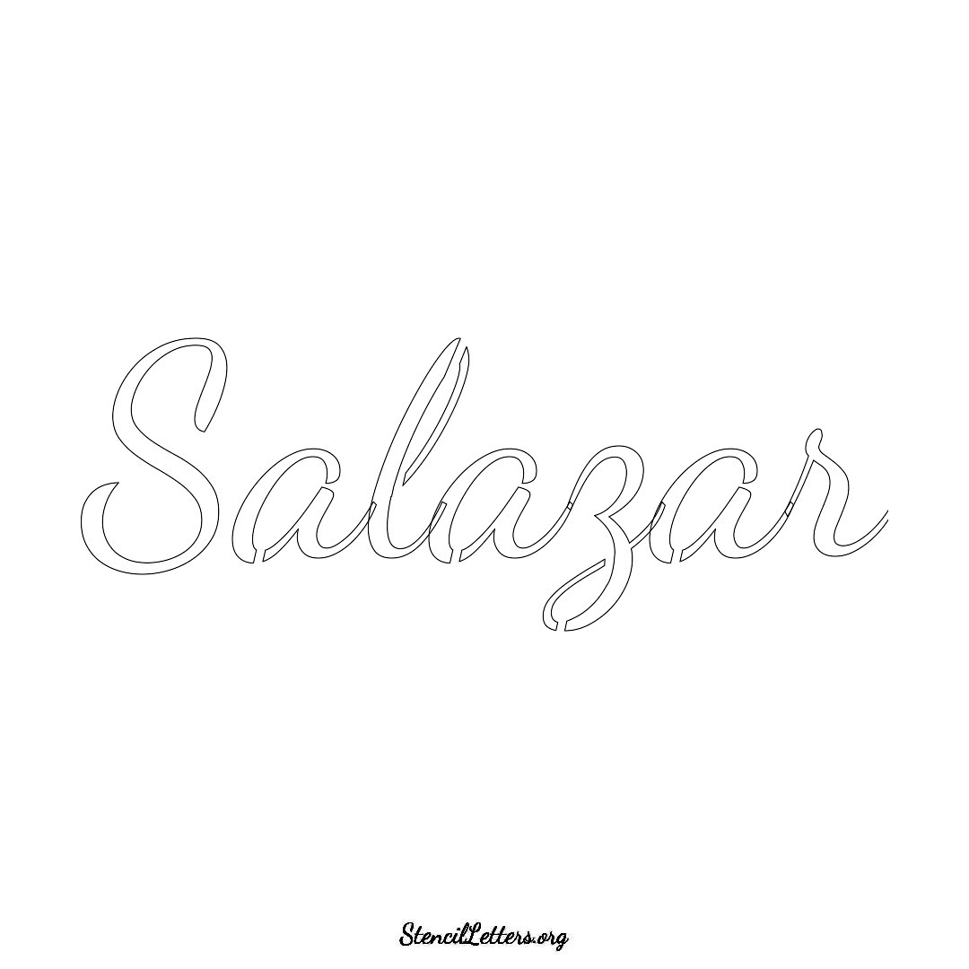 Salazar name stencil in Cursive Script Lettering