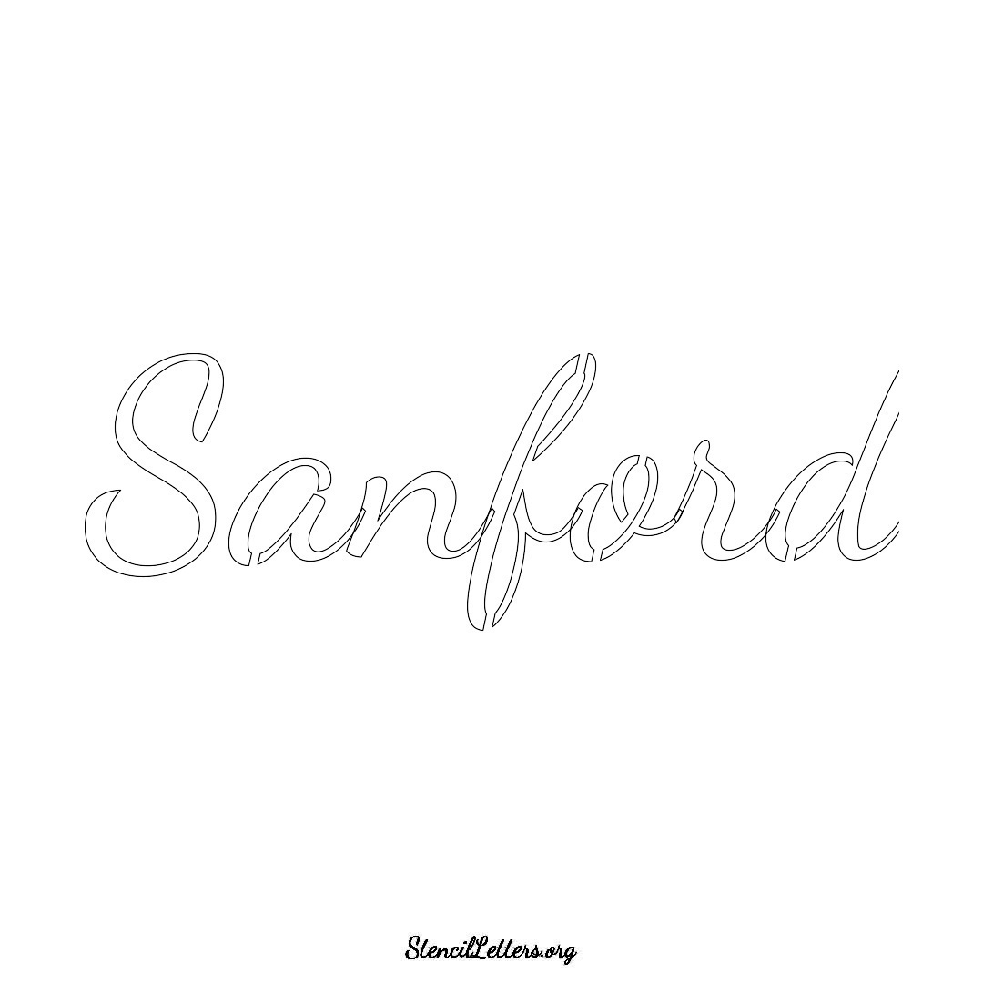 Sanford name stencil in Cursive Script Lettering