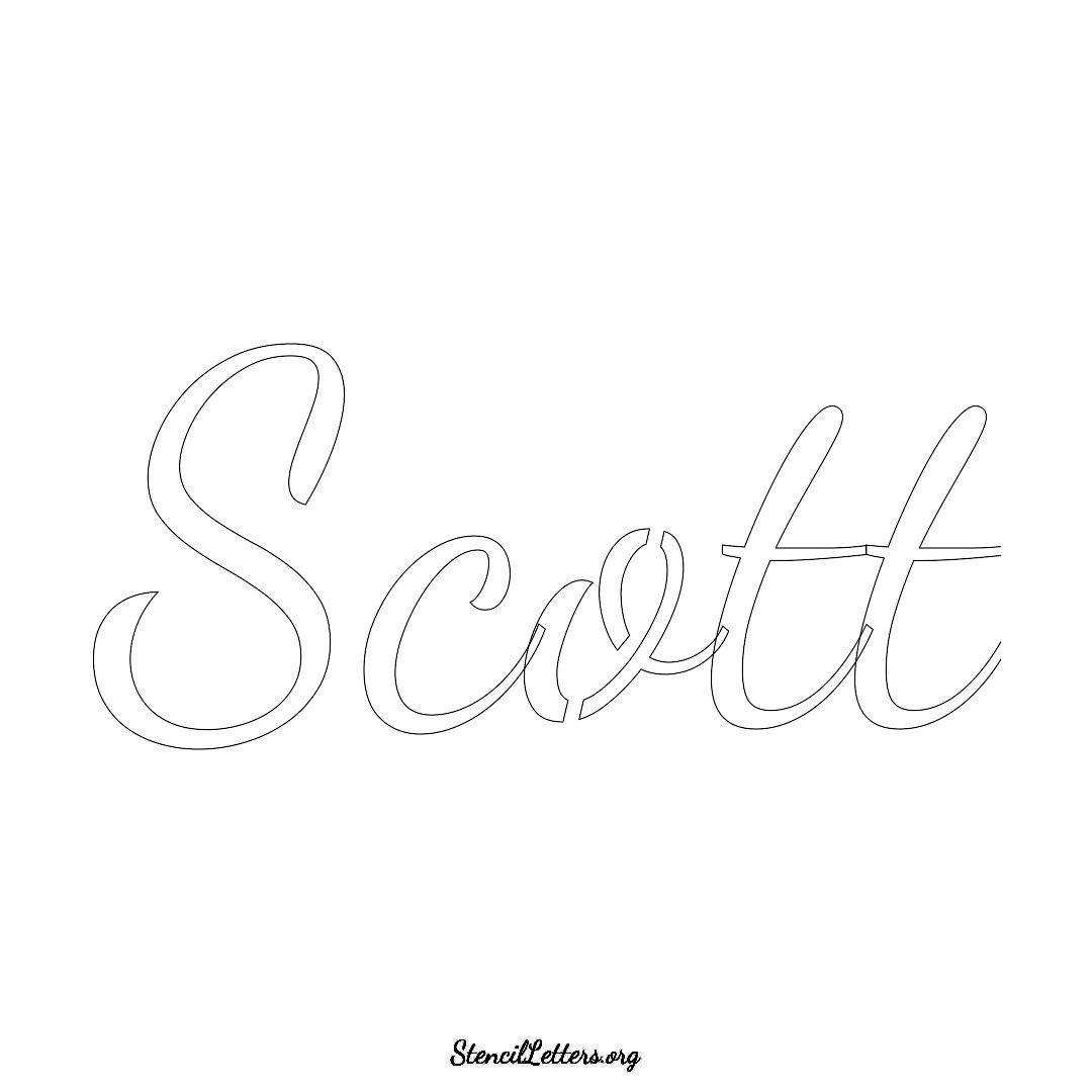 Scott name stencil in Cursive Script Lettering