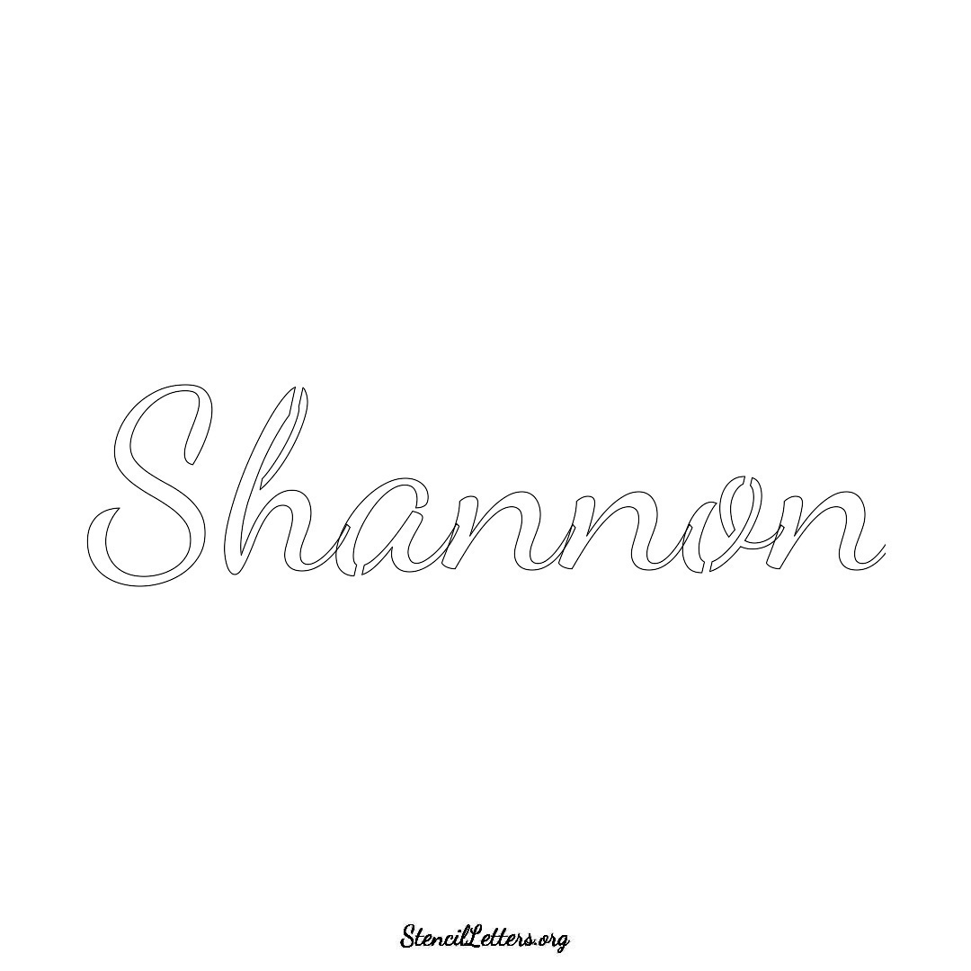 Shannon name stencil in Cursive Script Lettering