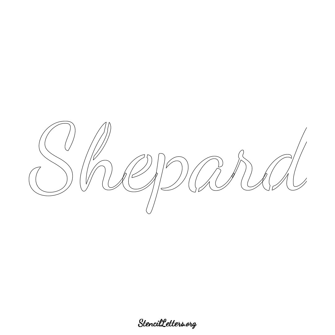 Shepard name stencil in Cursive Script Lettering