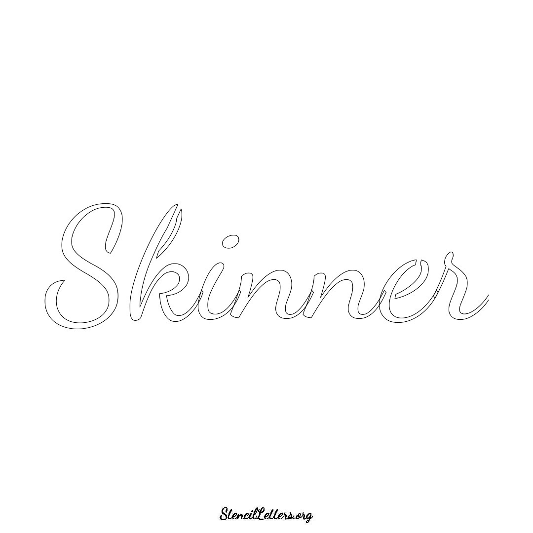 Skinner name stencil in Cursive Script Lettering