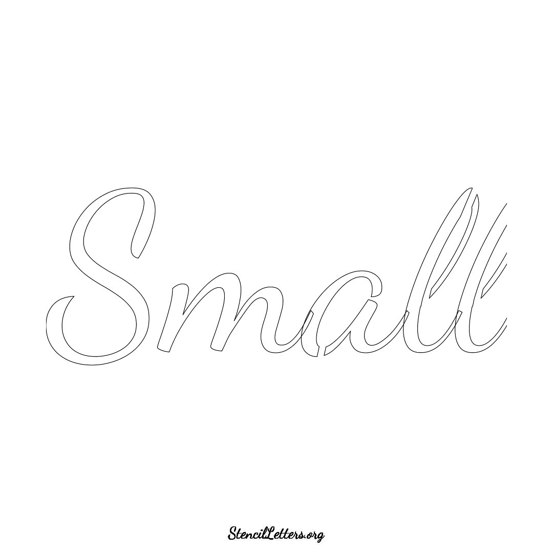 Small name stencil in Cursive Script Lettering