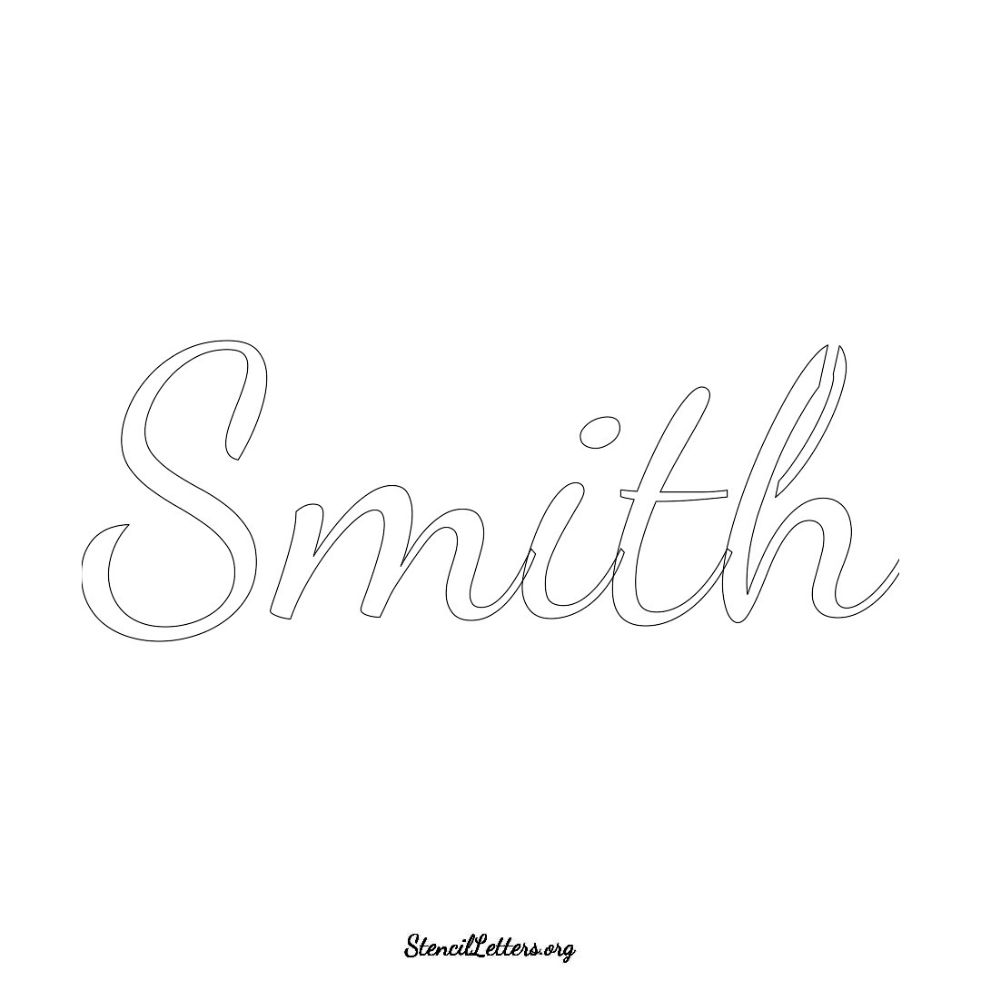 Smith name stencil in Cursive Script Lettering