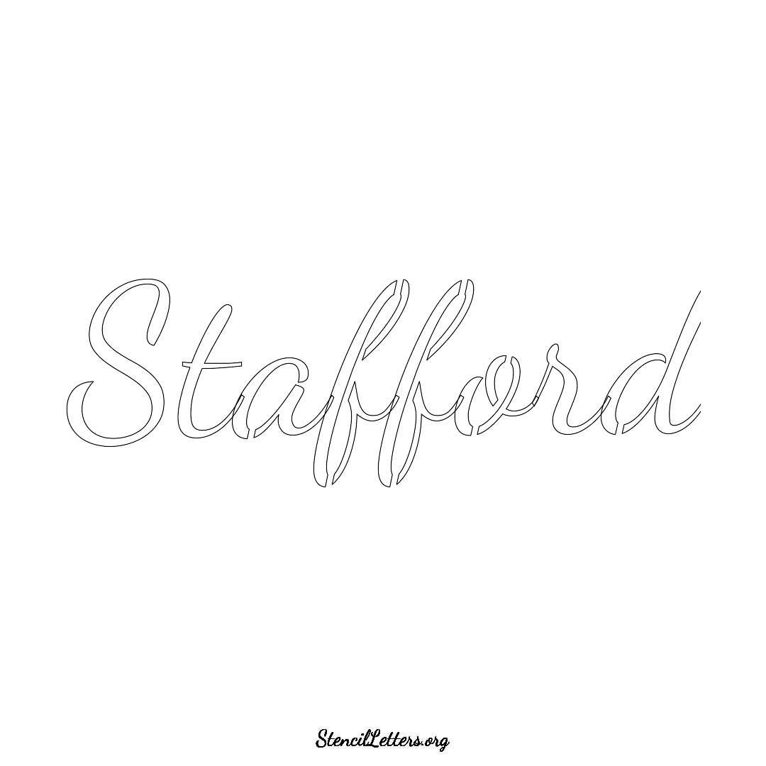 Stafford name stencil in Cursive Script Lettering