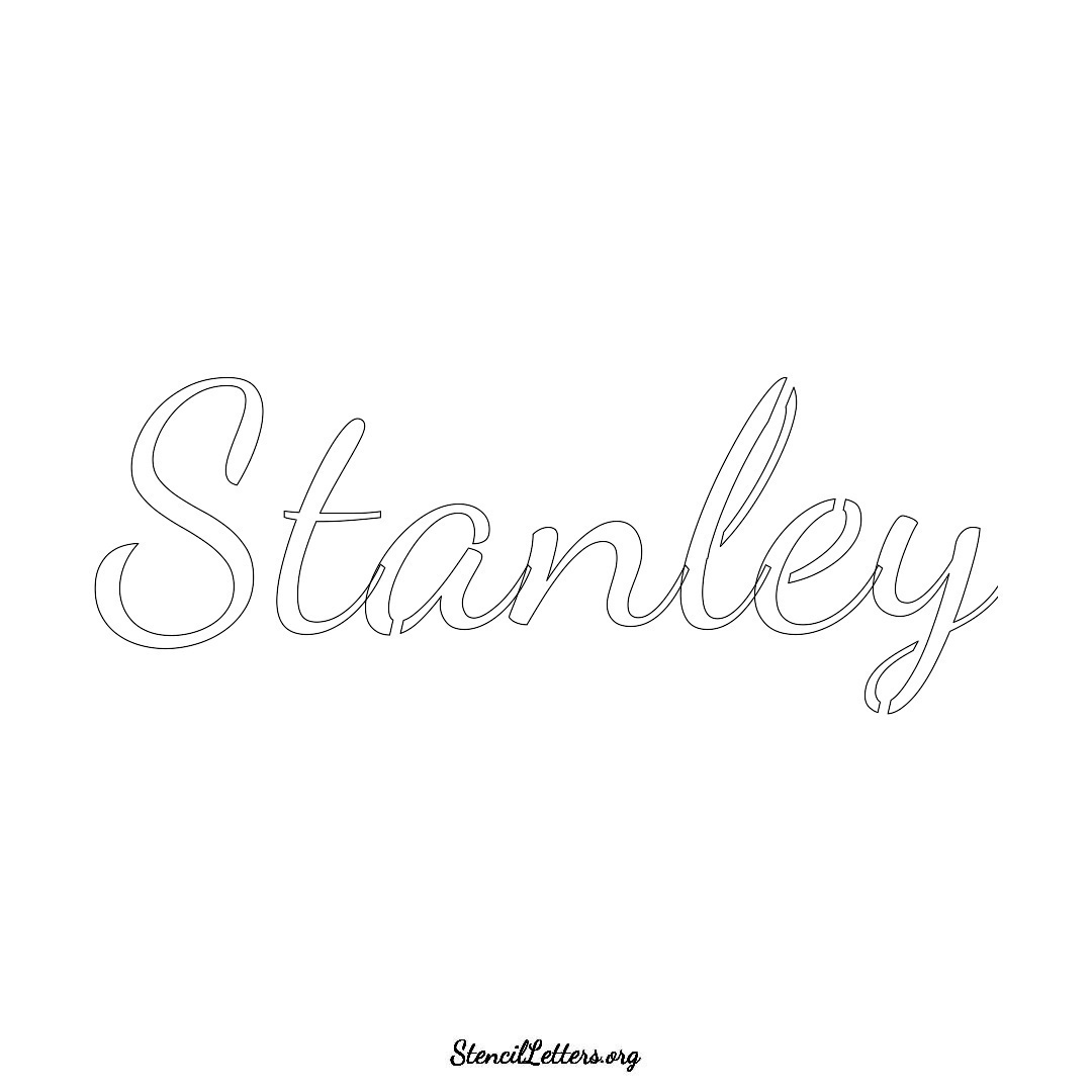 Stanley name stencil in Cursive Script Lettering