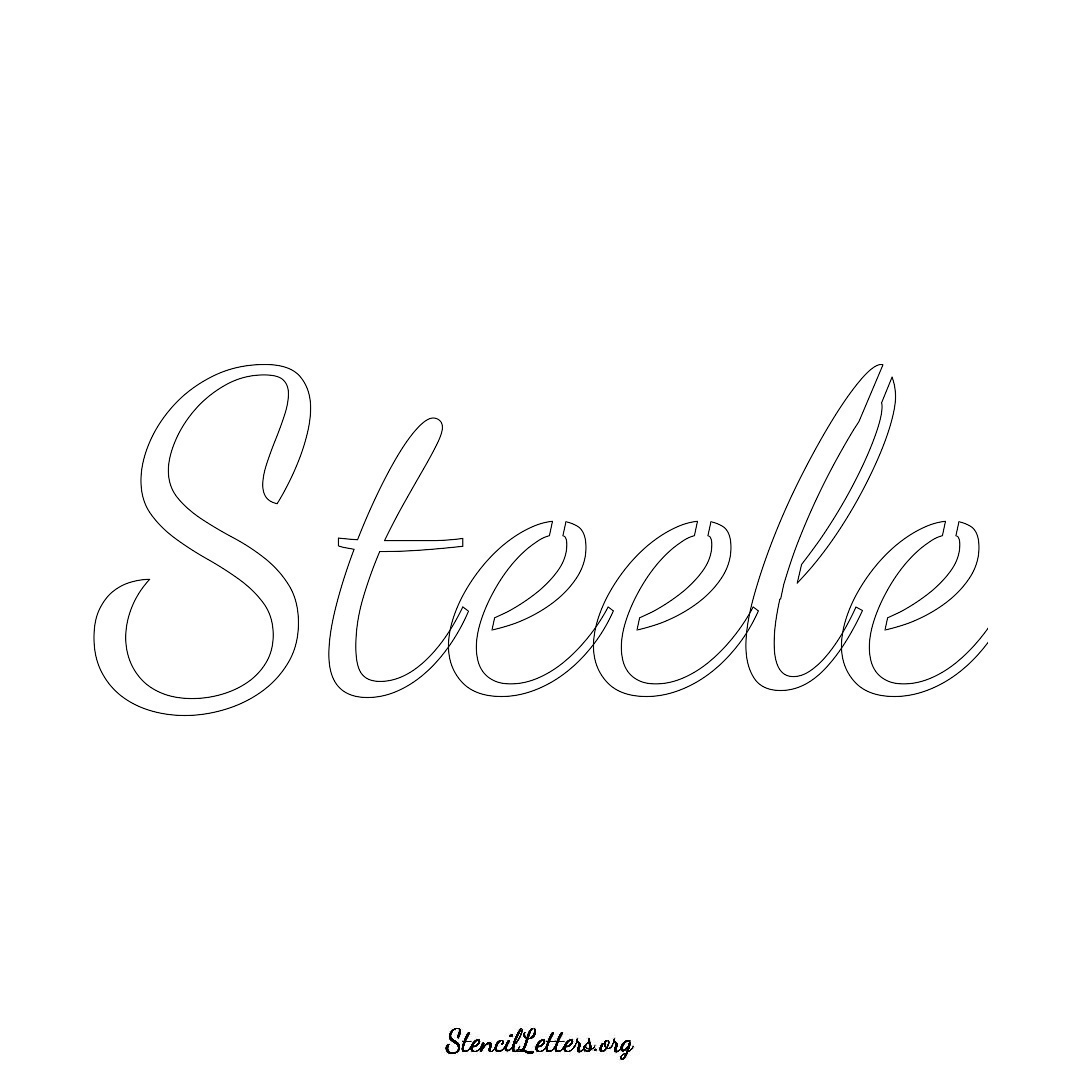 Steele name stencil in Cursive Script Lettering