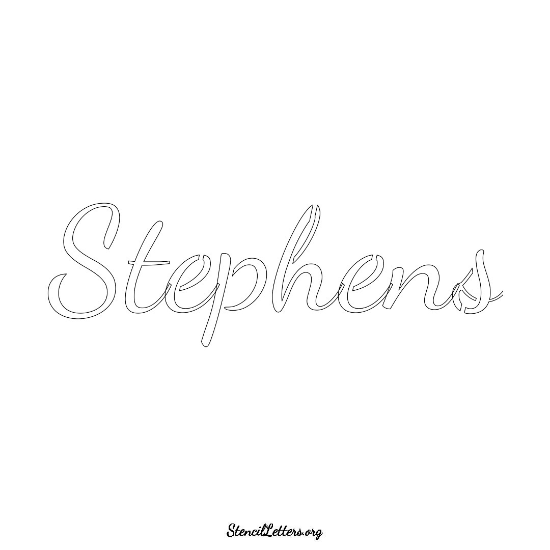 Stephens name stencil in Cursive Script Lettering