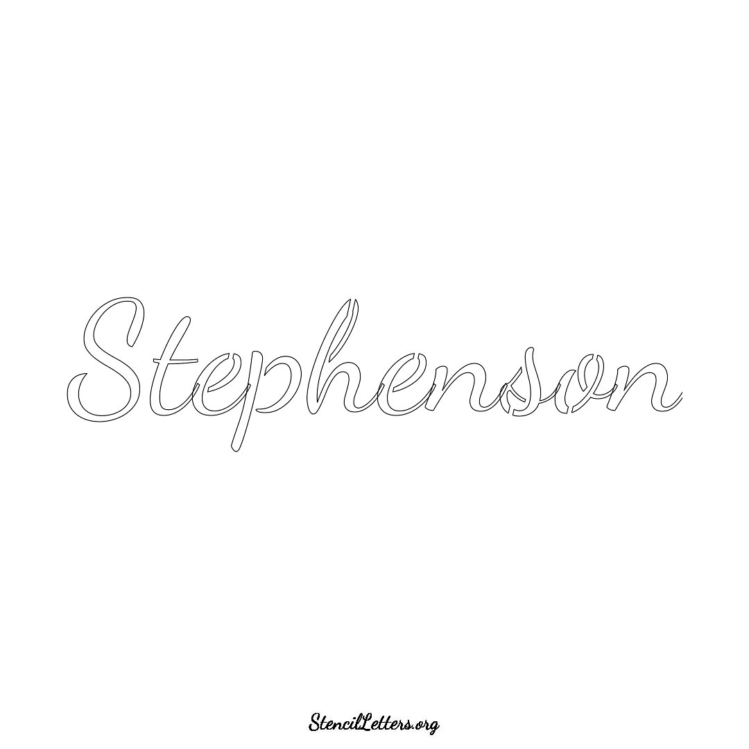 Stephenson name stencil in Cursive Script Lettering