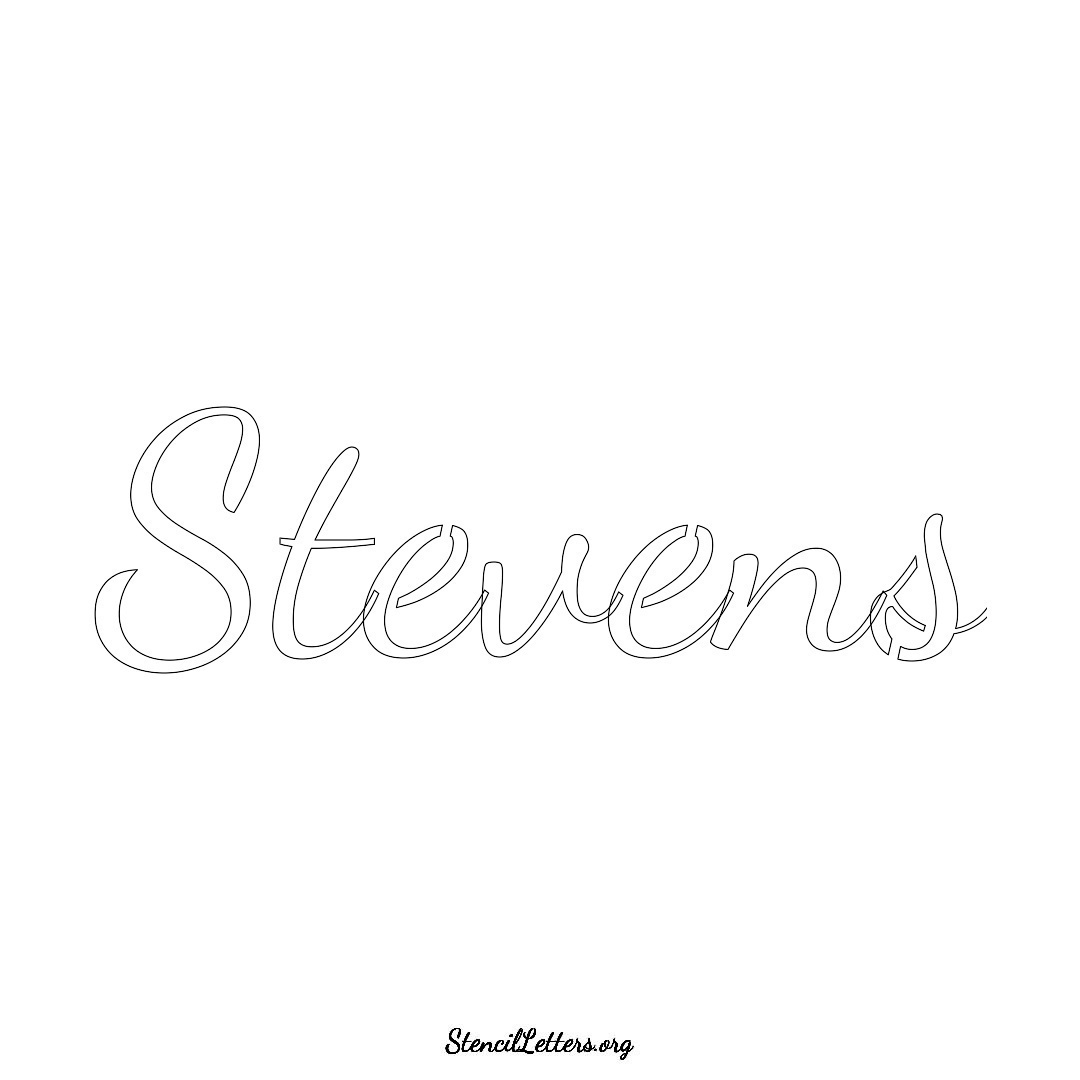 Stevens name stencil in Cursive Script Lettering