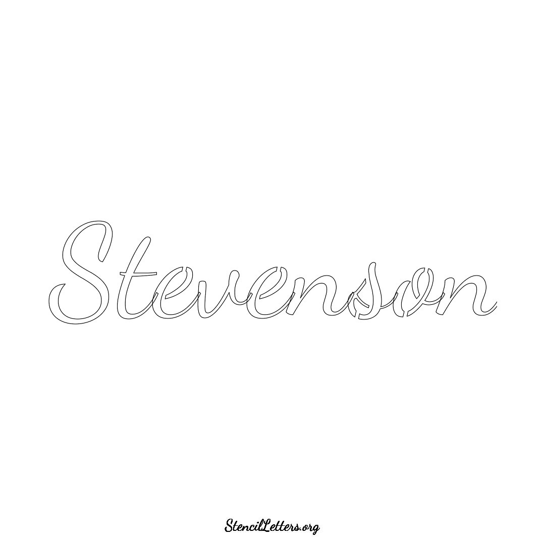 Stevenson name stencil in Cursive Script Lettering