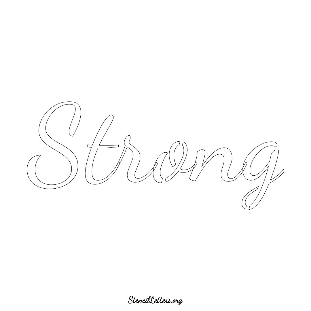 Strong name stencil in Cursive Script Lettering