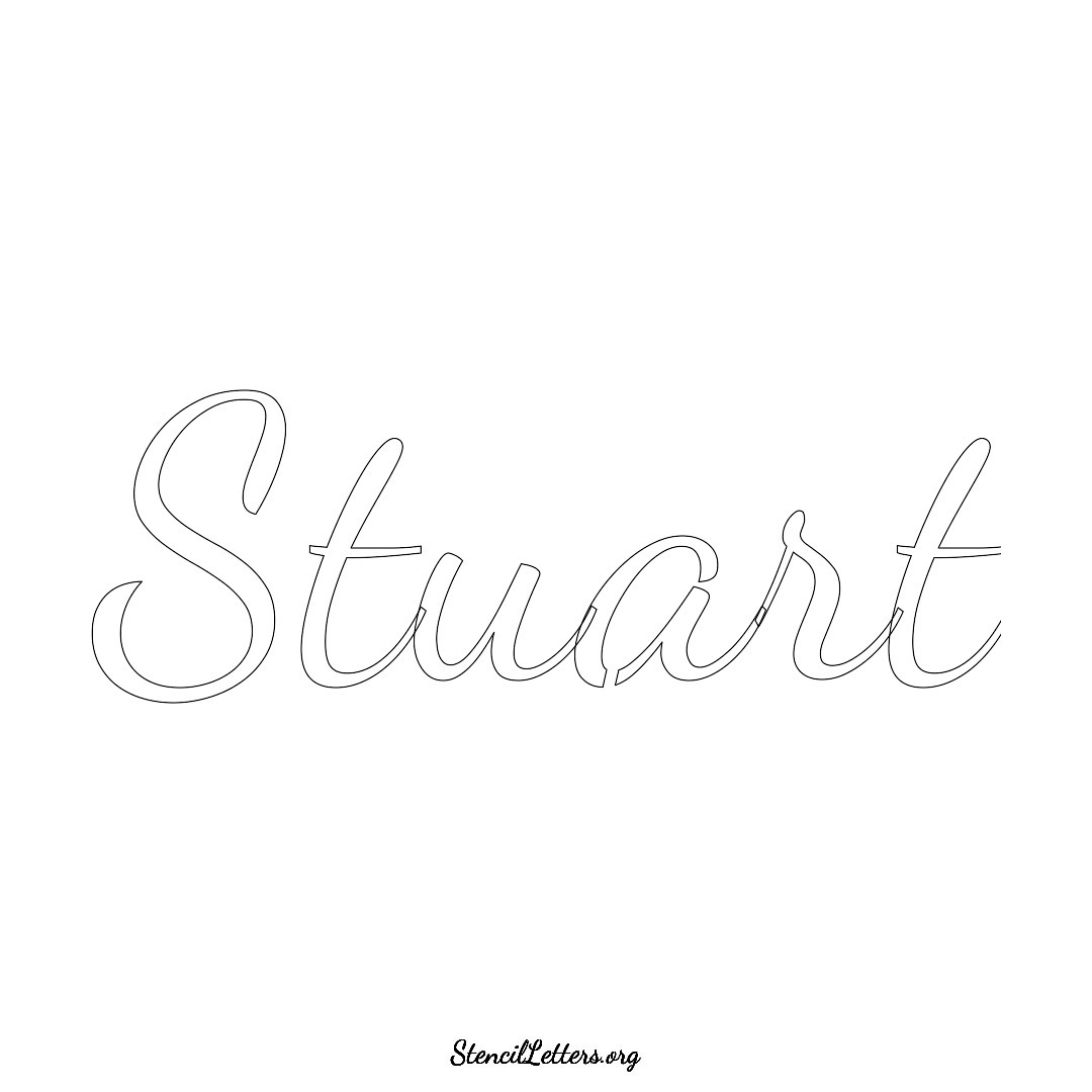 Stuart name stencil in Cursive Script Lettering