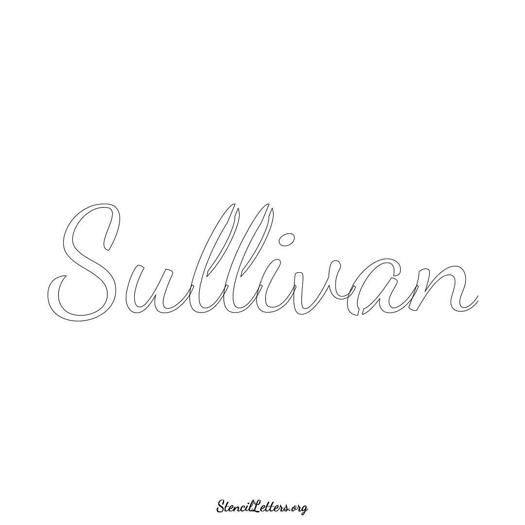 Sullivan name stencil in Cursive Script Lettering