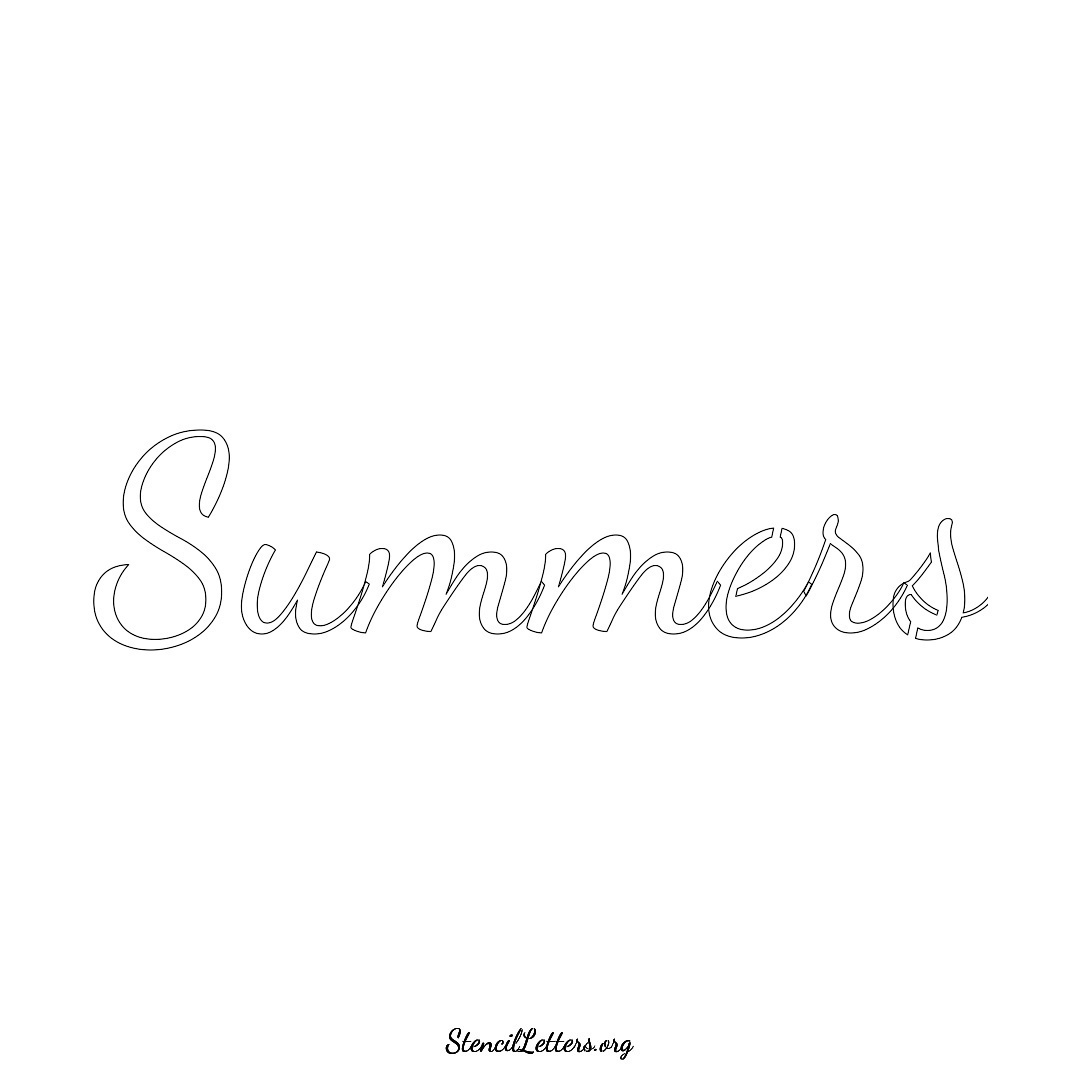 Summers name stencil in Cursive Script Lettering