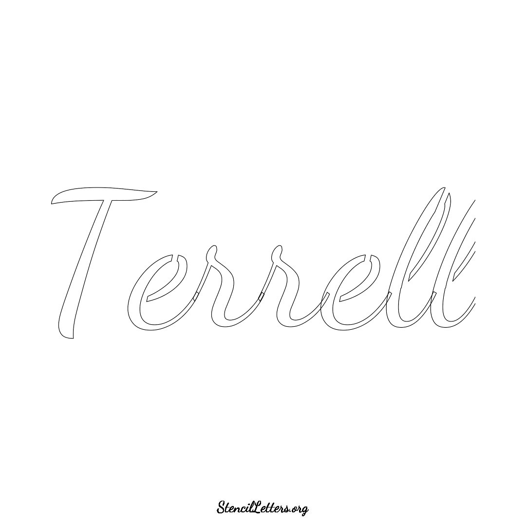 Terrell name stencil in Cursive Script Lettering