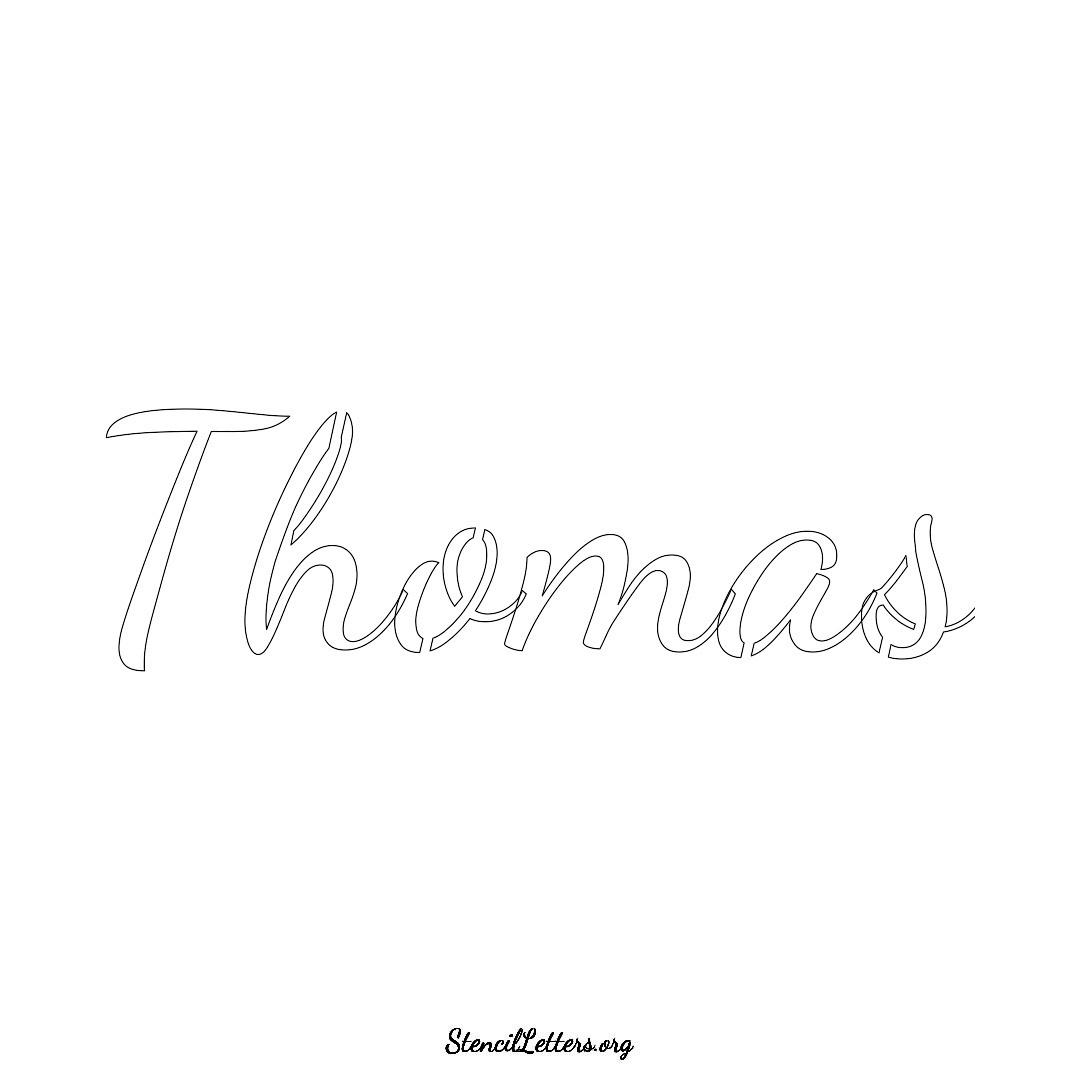 Thomas name stencil in Cursive Script Lettering