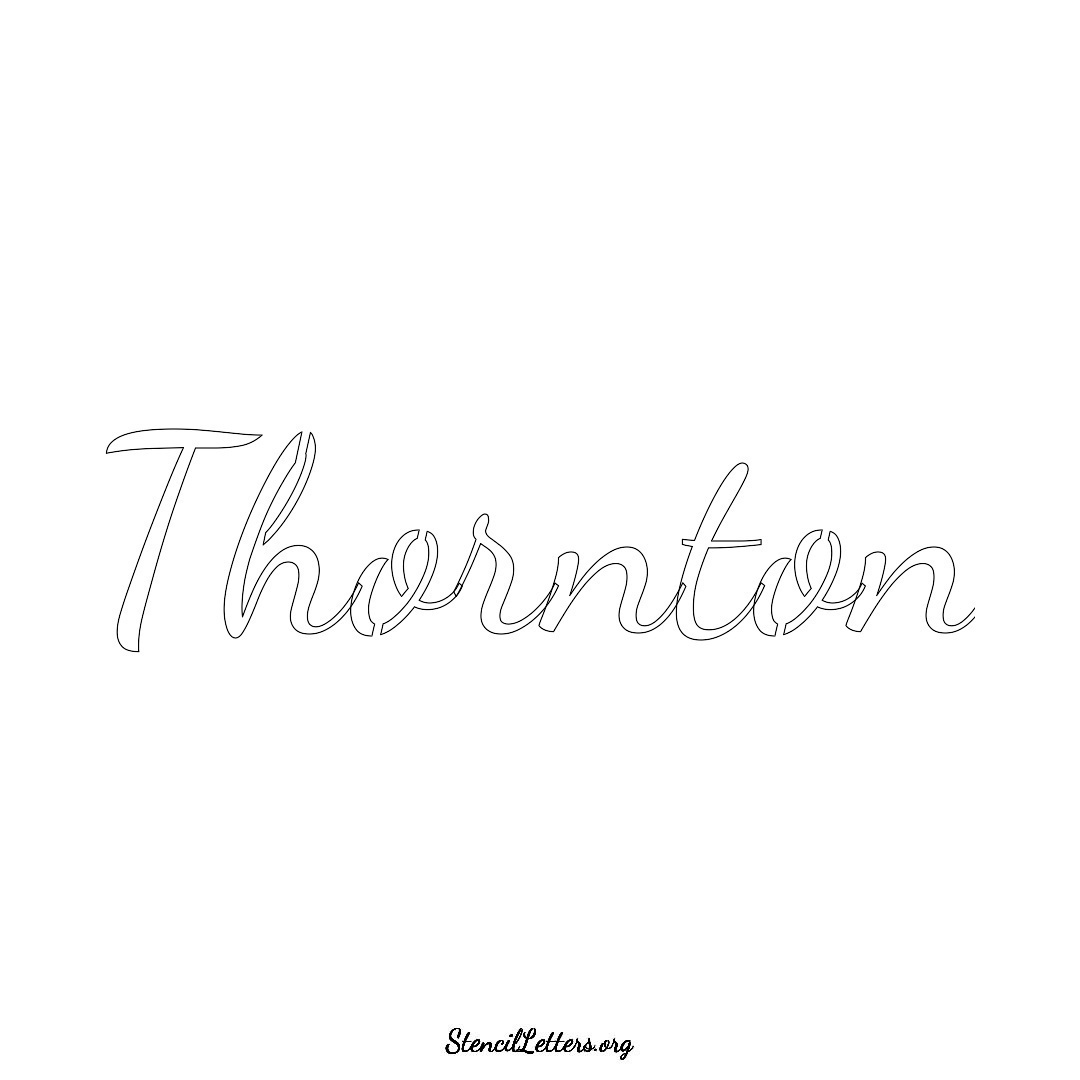 Thornton name stencil in Cursive Script Lettering