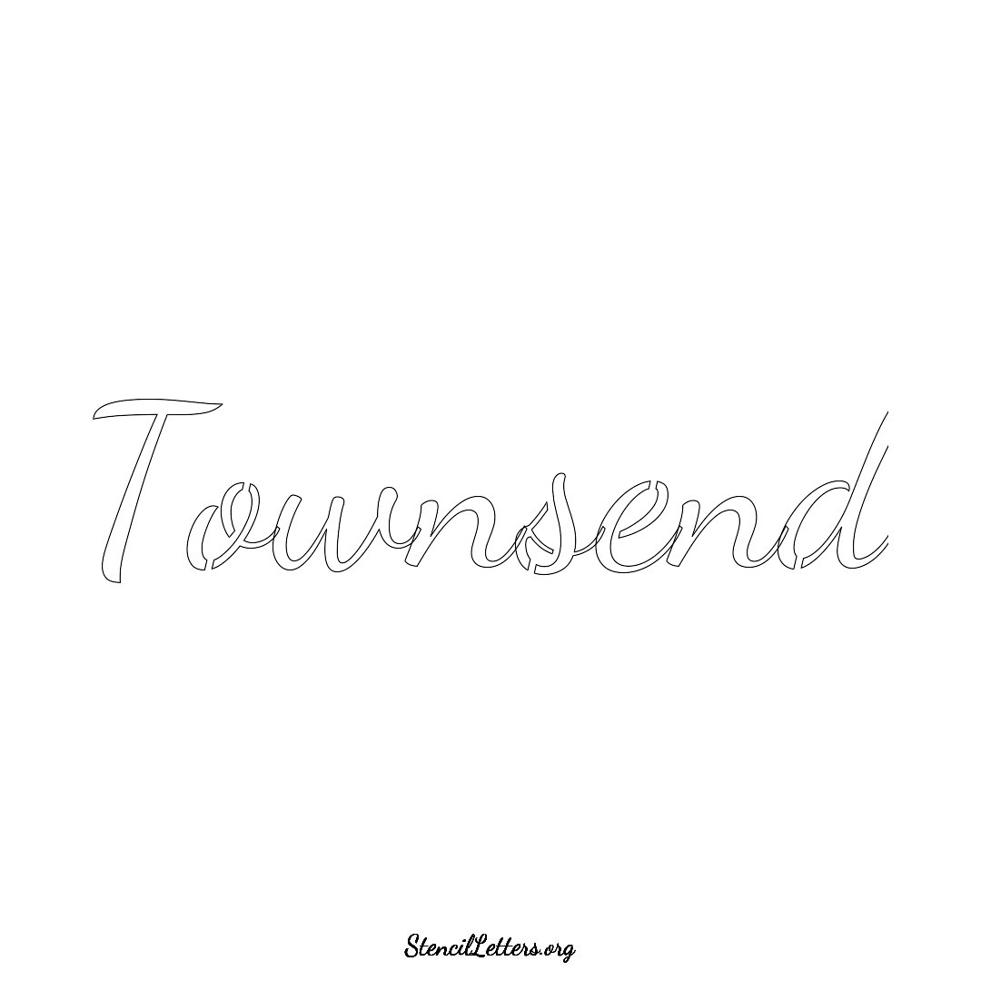 Townsend name stencil in Cursive Script Lettering