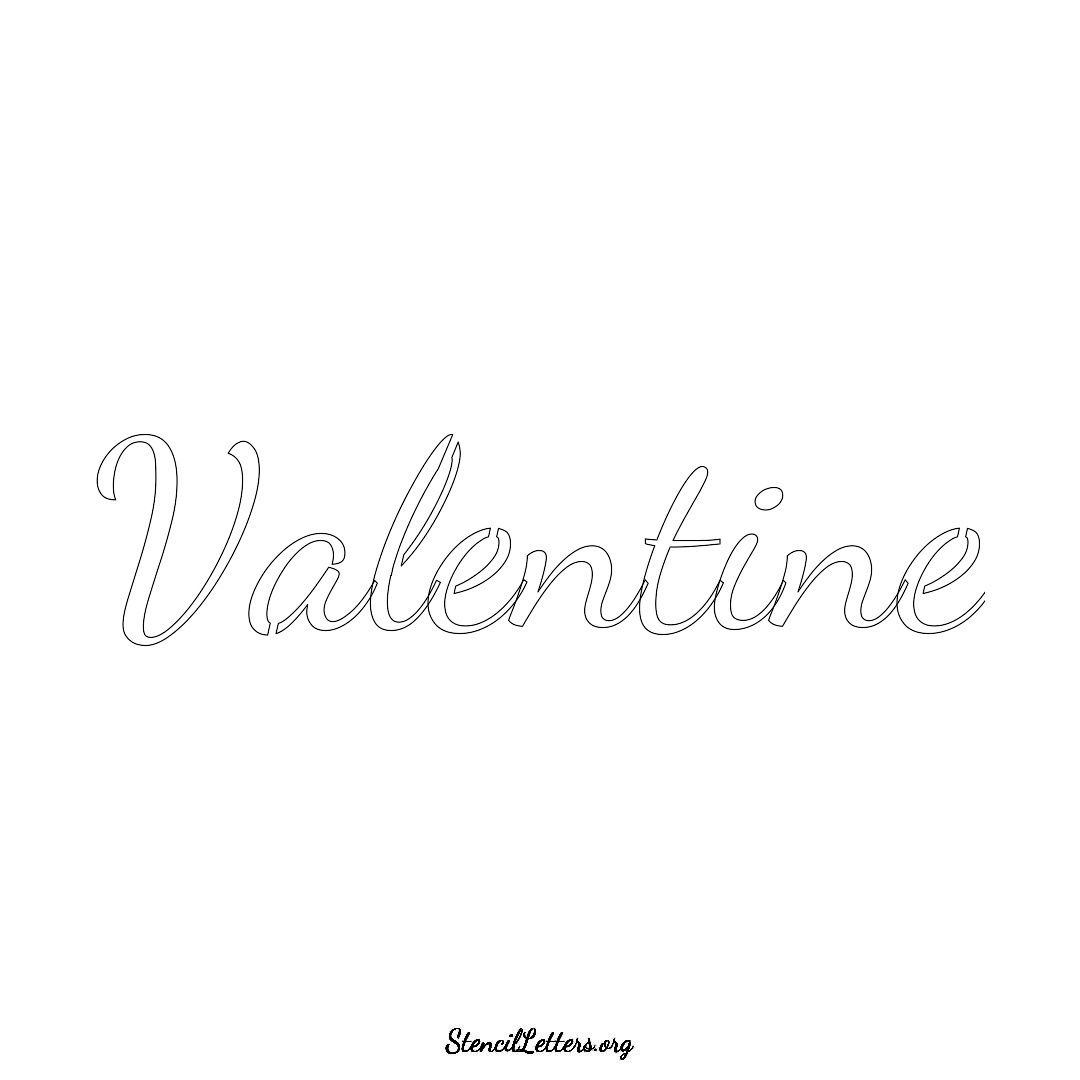 Valentine name stencil in Cursive Script Lettering