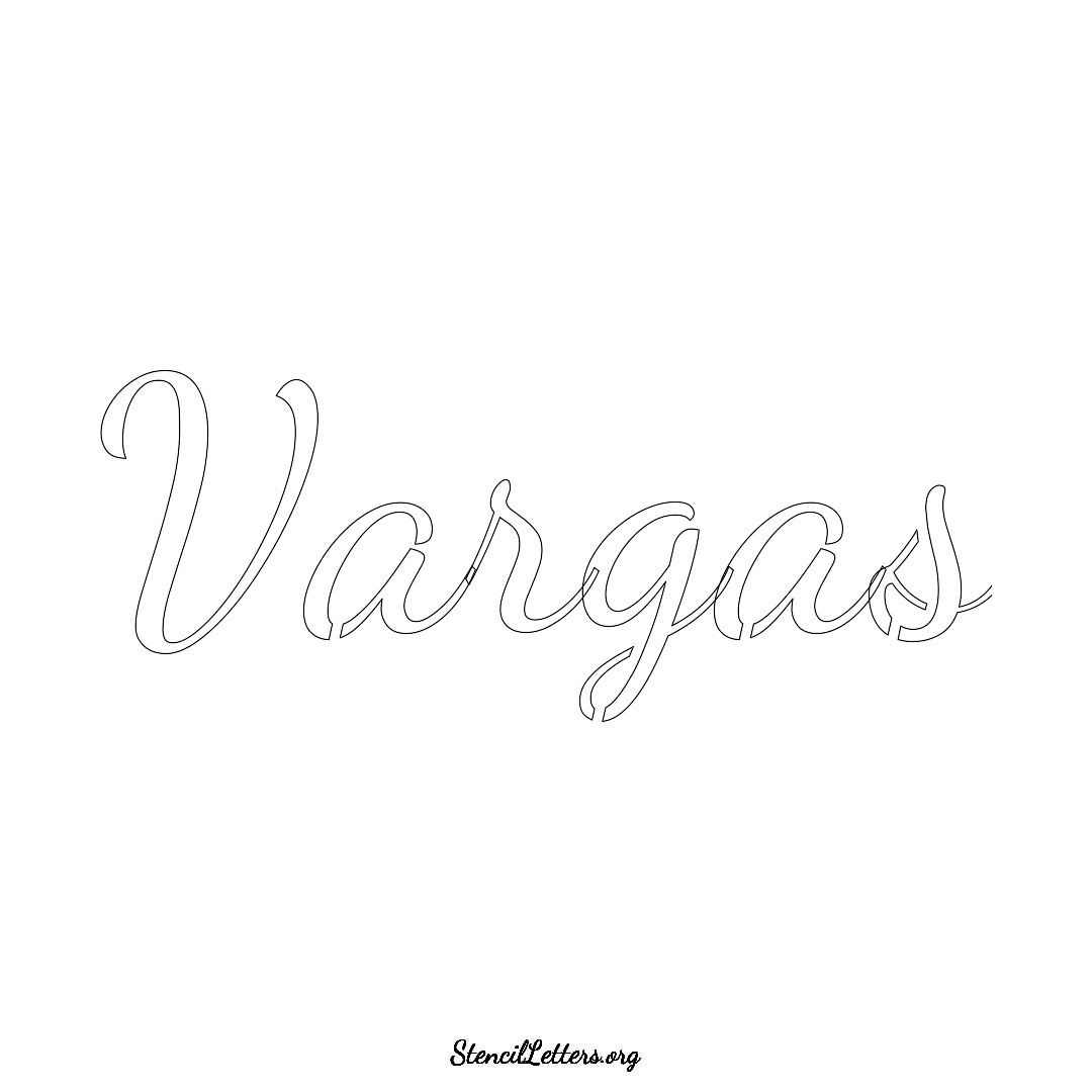 Vargas name stencil in Cursive Script Lettering