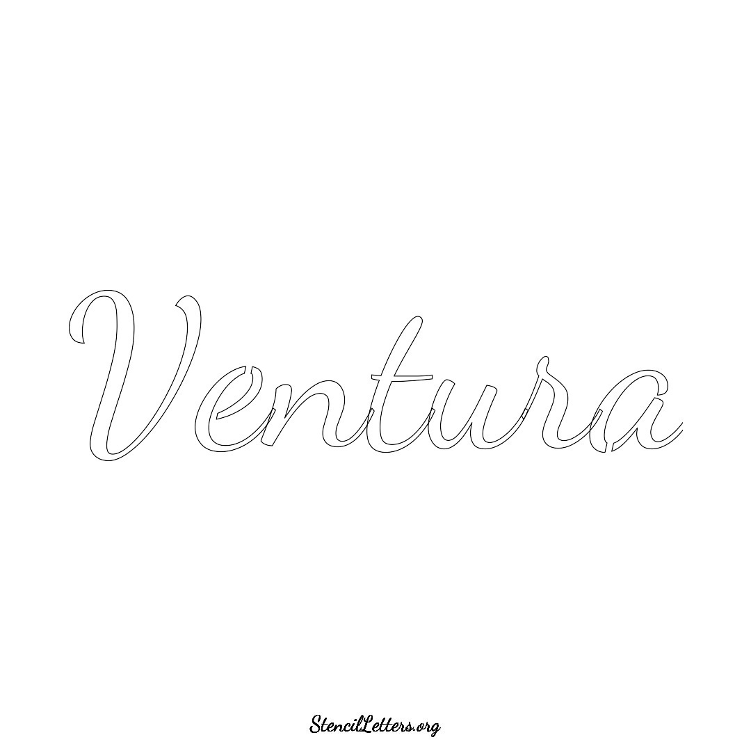 Ventura name stencil in Cursive Script Lettering