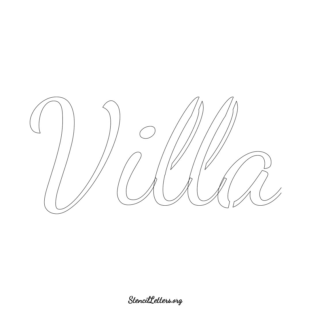 Villa name stencil in Cursive Script Lettering