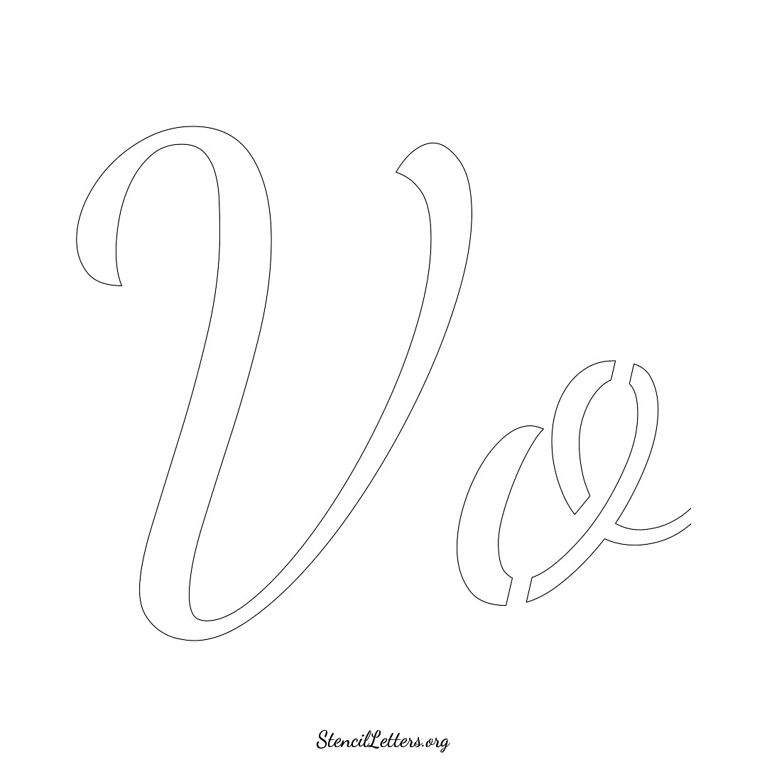 Vo name stencil in Cursive Script Lettering