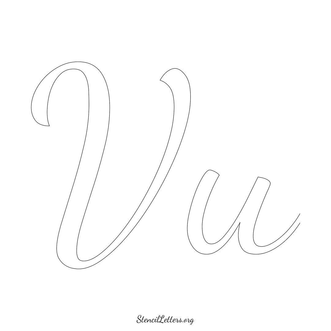 Vu name stencil in Cursive Script Lettering