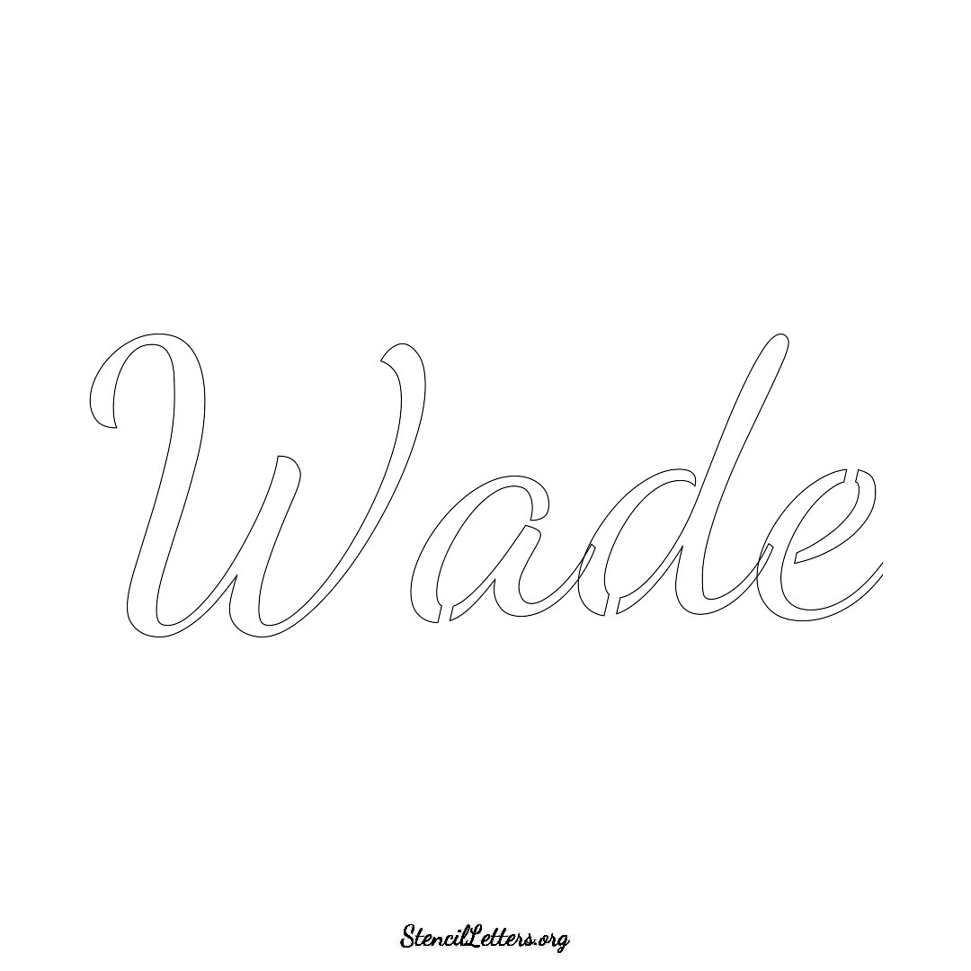 Wade name stencil in Cursive Script Lettering