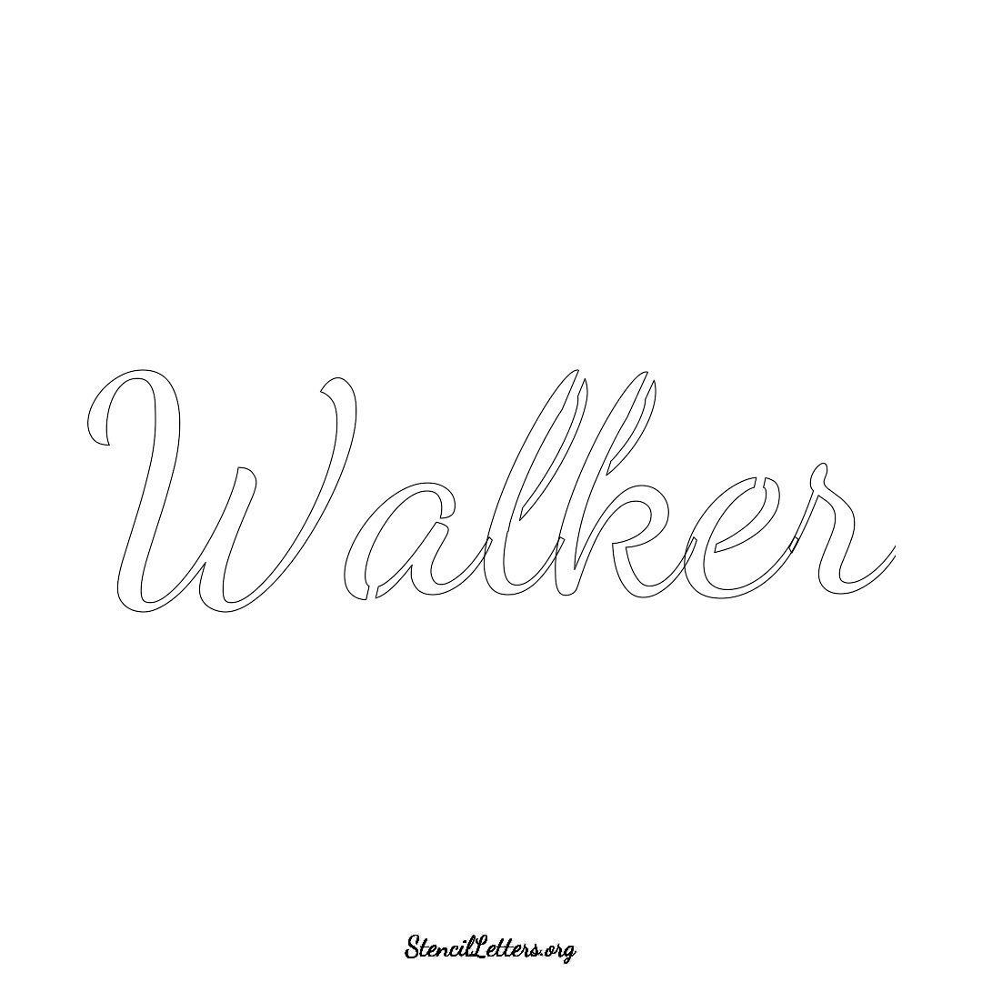 Walker name stencil in Cursive Script Lettering