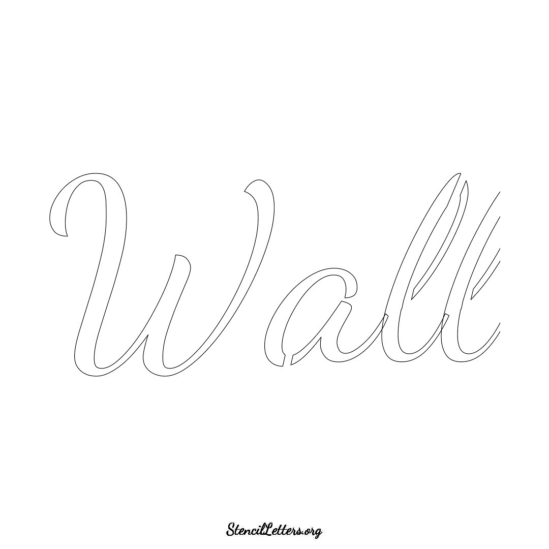 Wall name stencil in Cursive Script Lettering