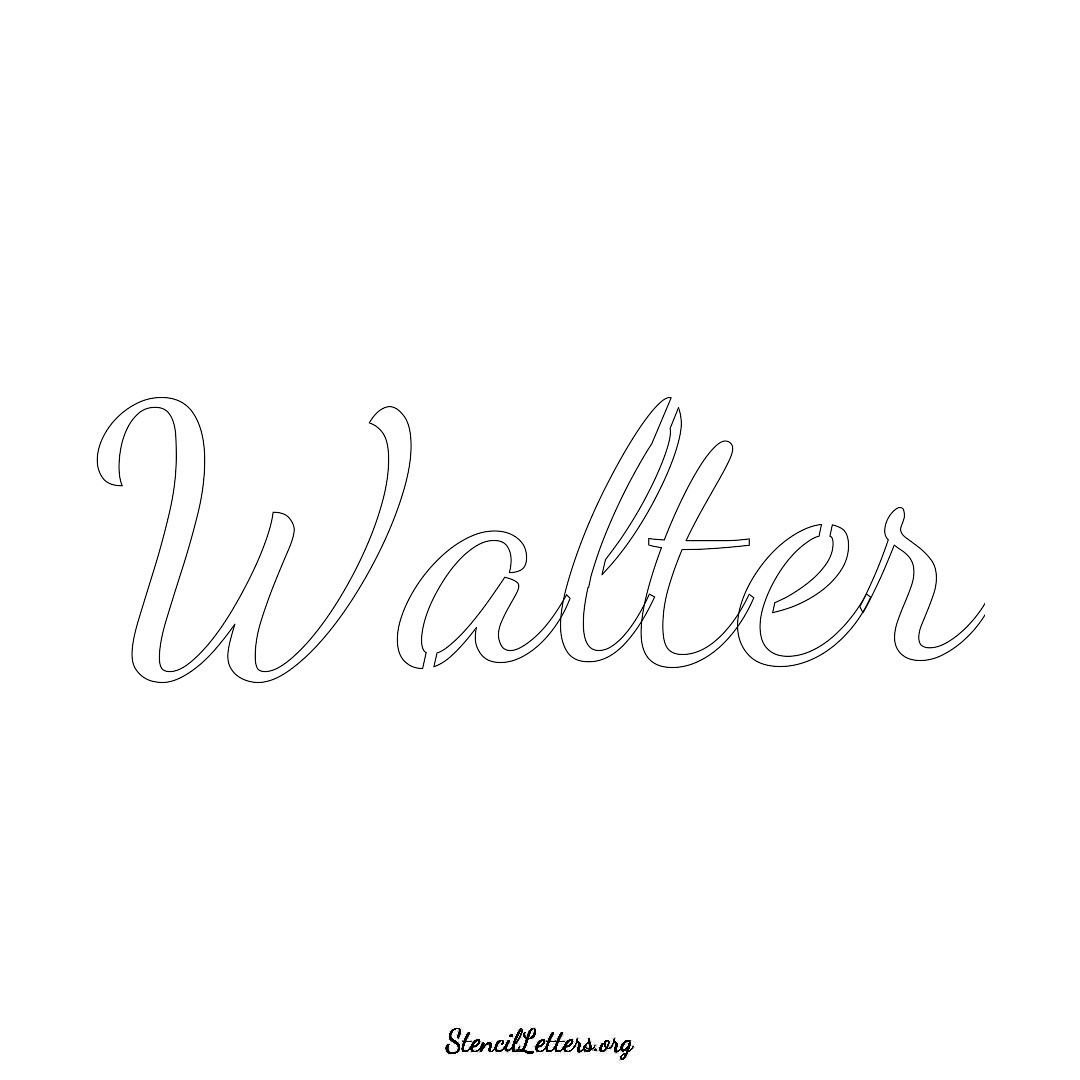 Walter name stencil in Cursive Script Lettering